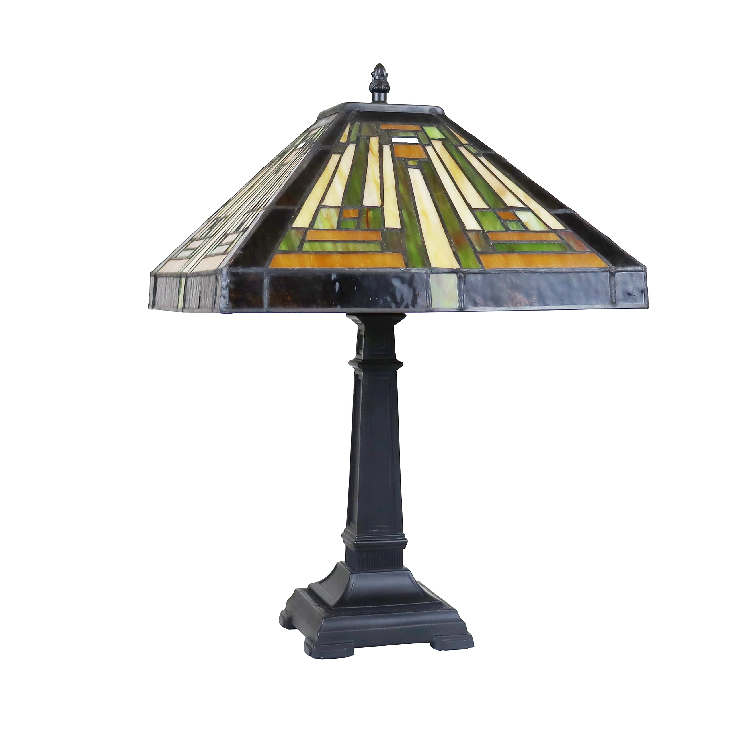 Chloe Lighting Innes Tiffany-Style Table Lamp 12in Wide Blackish Bronze Multicolor Glass Model CH33359MR12-TL1