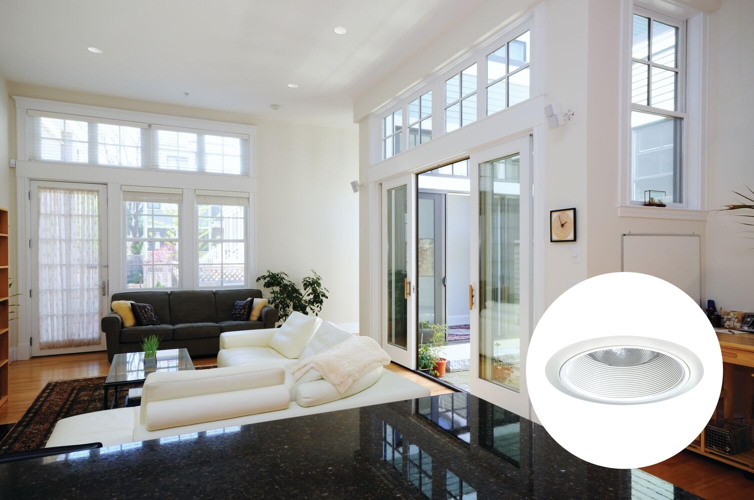 Juno Lighting Contractor Select 24W-Wh 6-Inch Tapered Recessed Light, Downlight Baffle White With White Trim