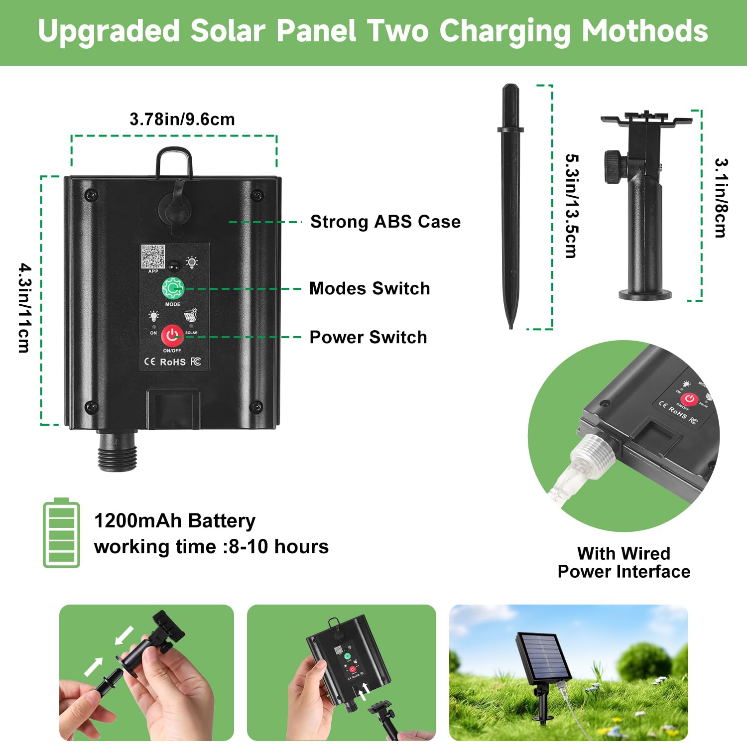 Electight Solar String Lights 16Ft/5M [App & Remote Control], 50 Leds Rgb Smart Ic Fairy Lights, 99+ Modes, Music/Voice Sync Color Change, Waterproof Fairy String Lights For Outdoor, Garden, Party