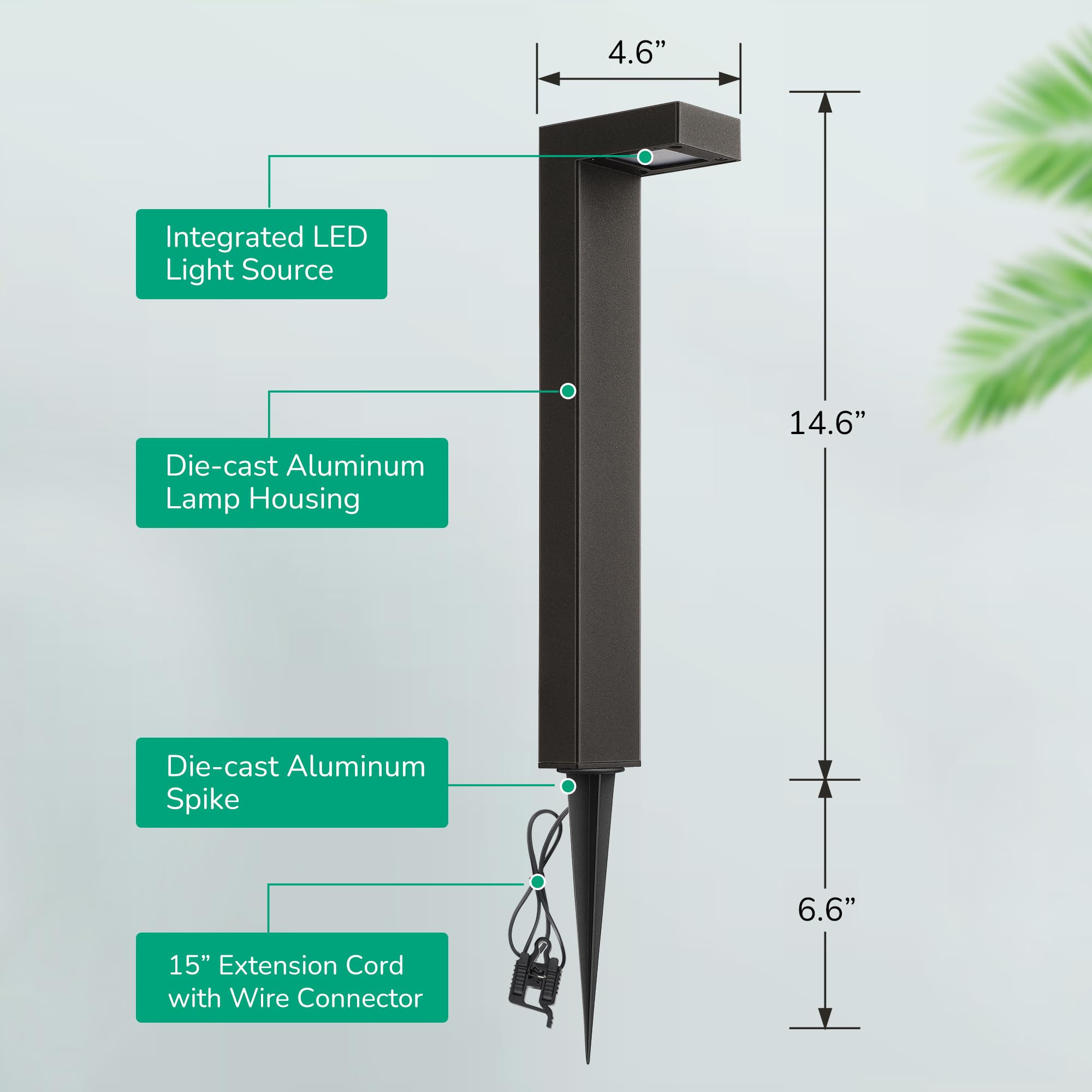 EDISHINE Low Voltage Landscape Lighting, 3.2W LED Pathway Lights, 50,000 Hrs, Aluminum, Black, Model HGSL09AB, Waterproof, 12-24