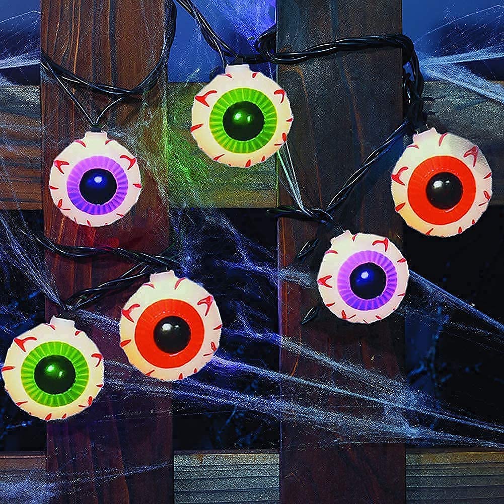 Eyeball String Abeja Halloween Eyeball String Lights, 8.5Ft Waterproof, 10 Bulbs, Ind ...