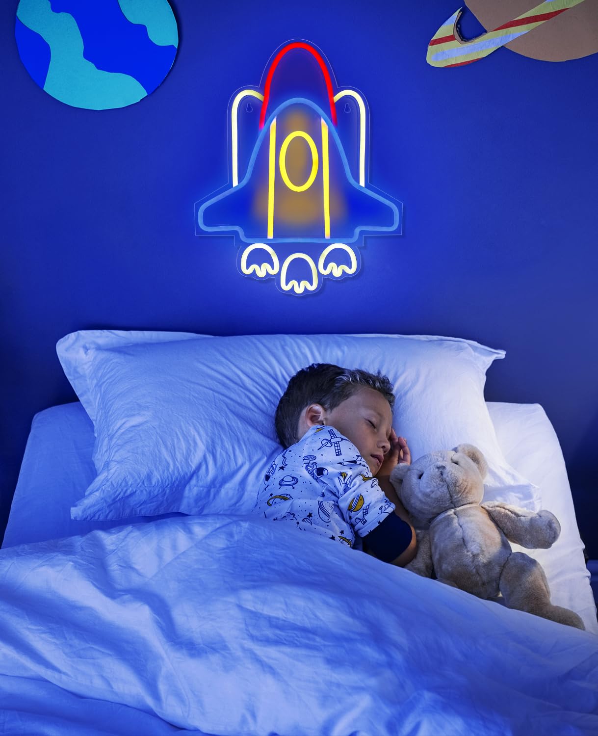 Arrinew Neon Rocket Lamp - 16x12 inches Colorful-Rocket LED Light for Bedroom & Gaming Room Decor, Model Arrinew-03