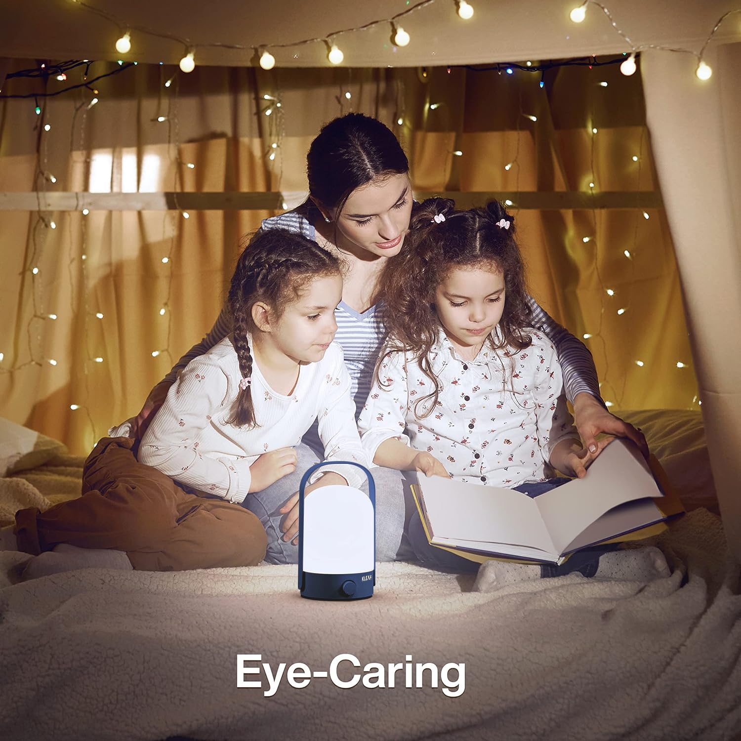 KLEAH Portable Cordless Lantern Table Lamp, 50hrs Rechargeable, 360° Handle, Blue, Model KN-L6230LA