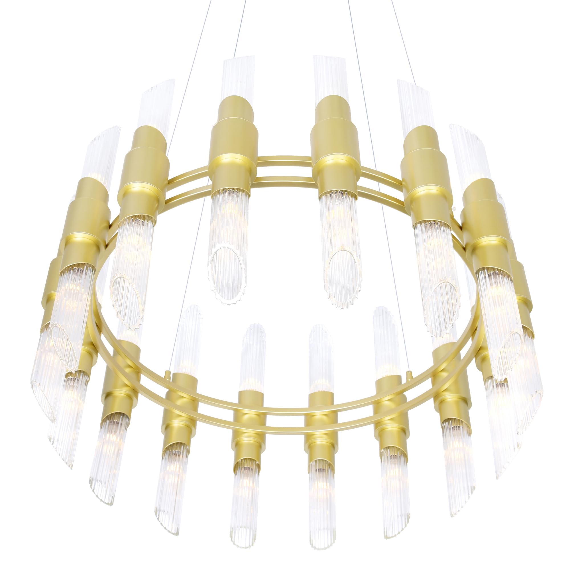 Cwi Lighting Croissant 32-Light Satin Gold Contemporary Metal Chandelier