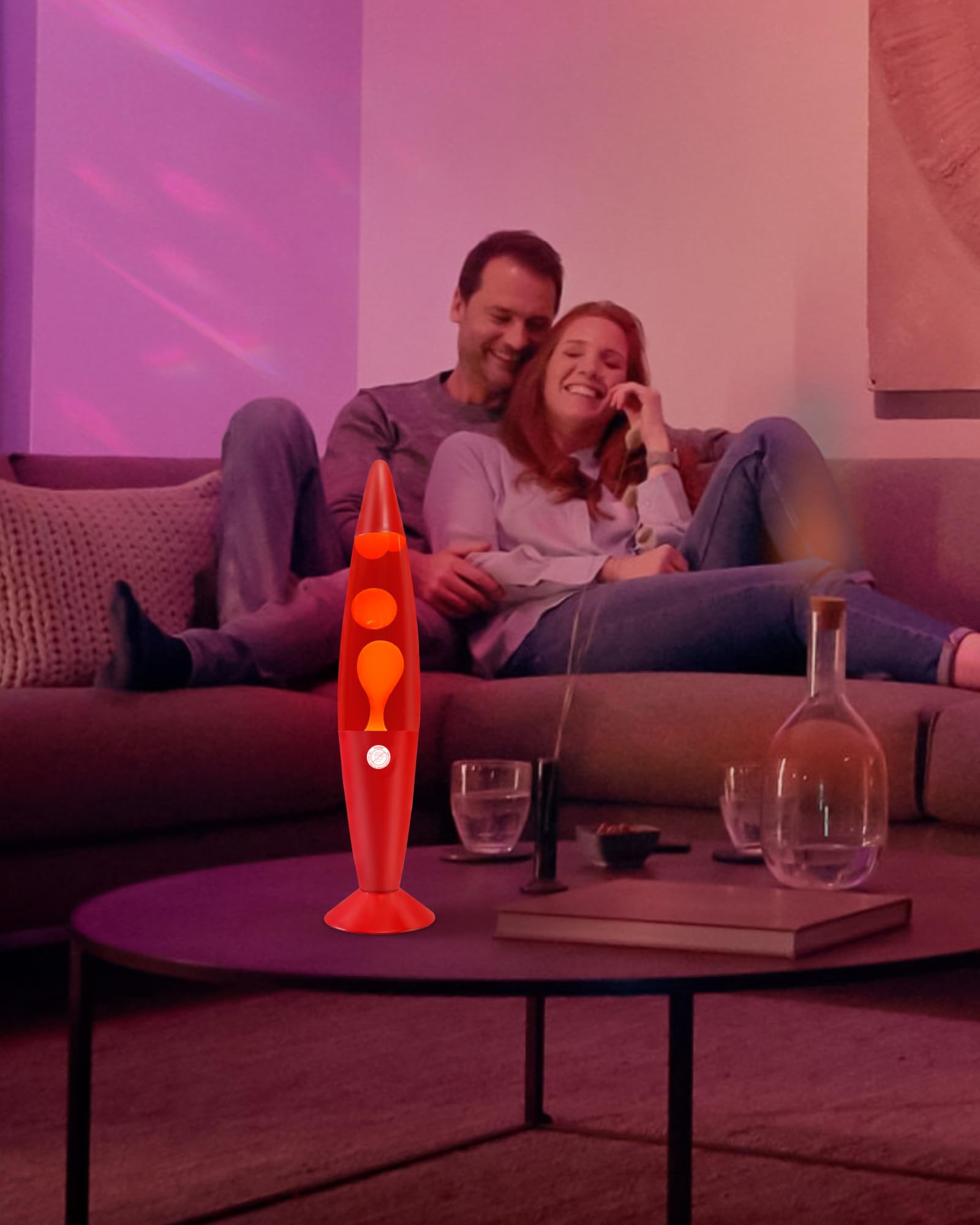 Vanful Liquid Motion Lamp, 16in Red Base with Red Liquid and Orange Wax, Suitable for Kids and mature-themeds, Great for Bedroom and Party Decor