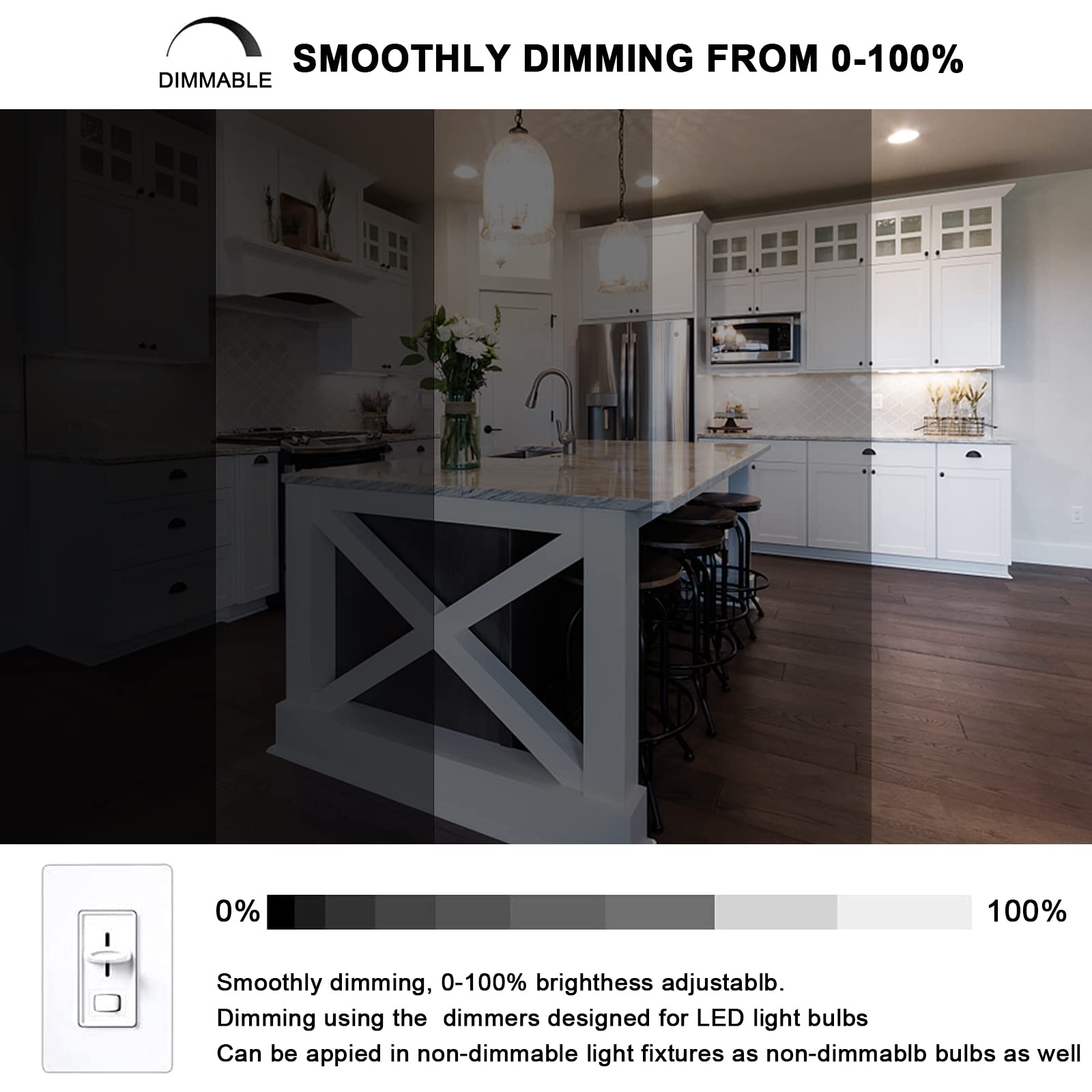 Lacnooe G8 LED Bulb Dimmable 3W Mini Thin Puck Light, 20W-25W Equivalent, Natural White 4000K, 6 Pack