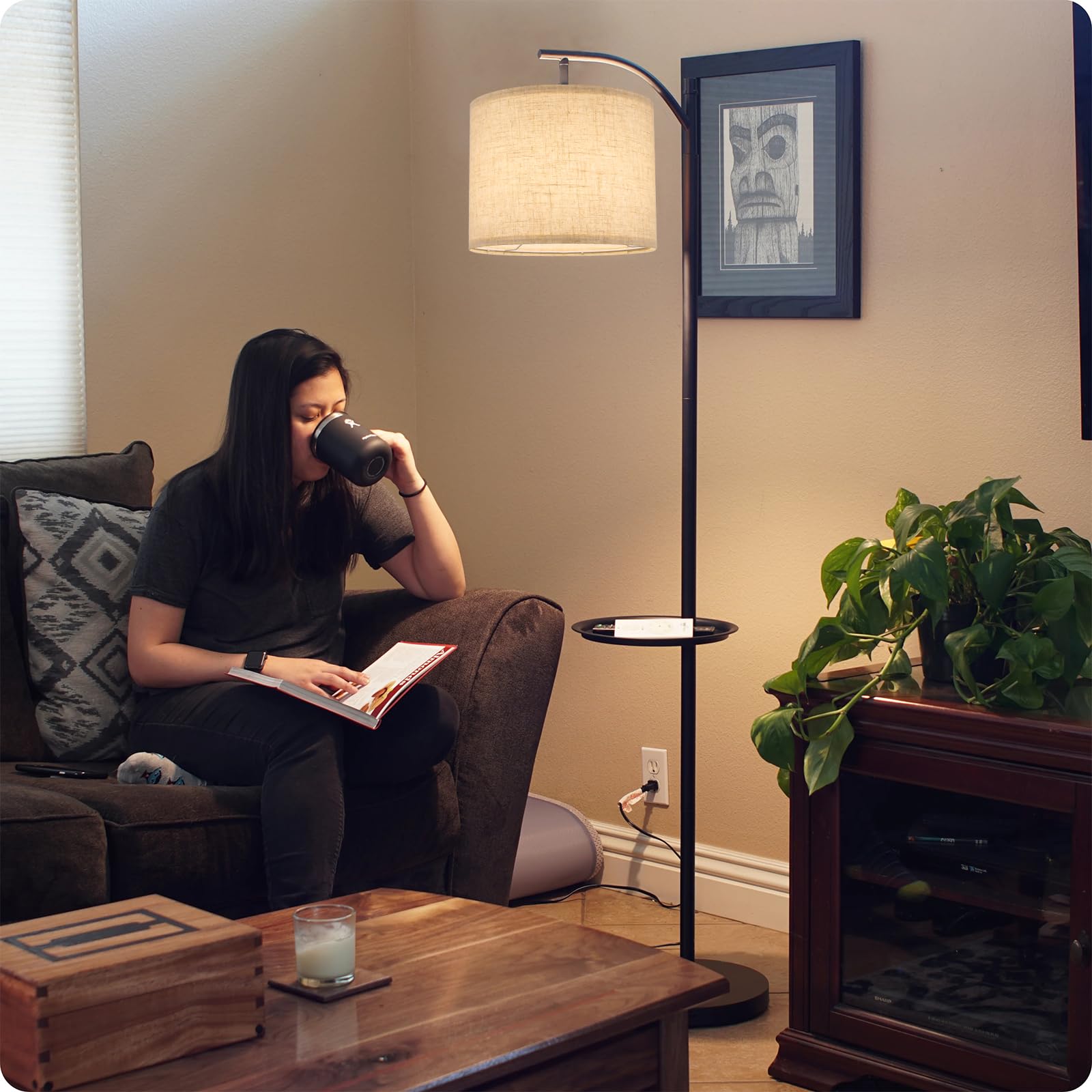 Small Lamp Shades Set Of 2, Beige Drum Lampshades 8.7''Top X 8.7'' Bottom X 7.9'' High, Replacement Lamp Shades Natural Linen Fo