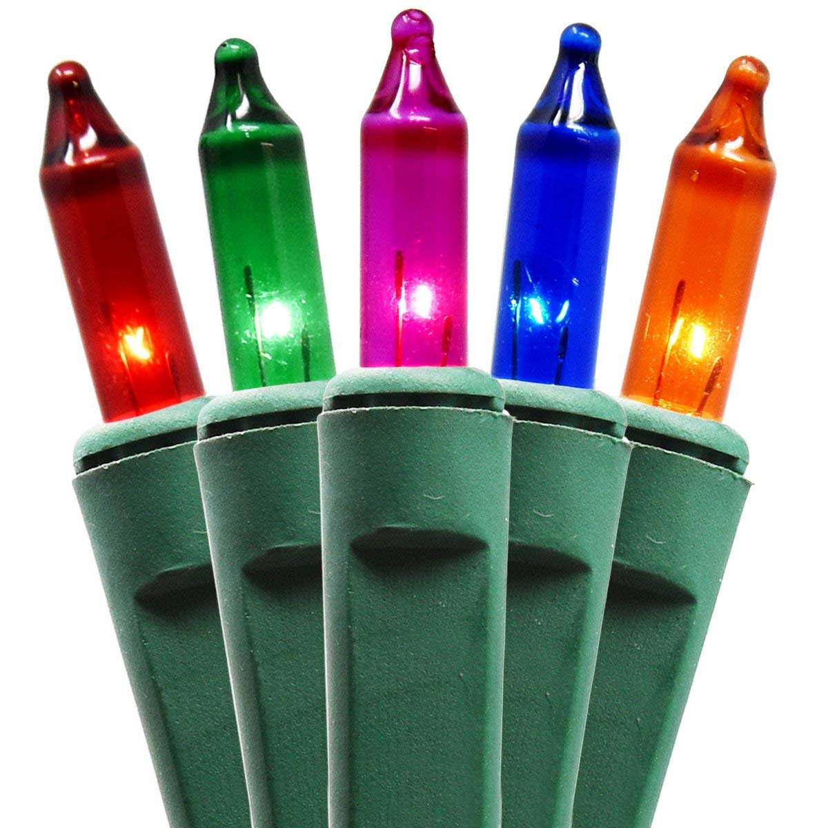 Holiday Essence 300 Multi-Color Christmas Lights, With Green Wire - Professional Grade For Indoor/Outdoor Use - Static + Flashin