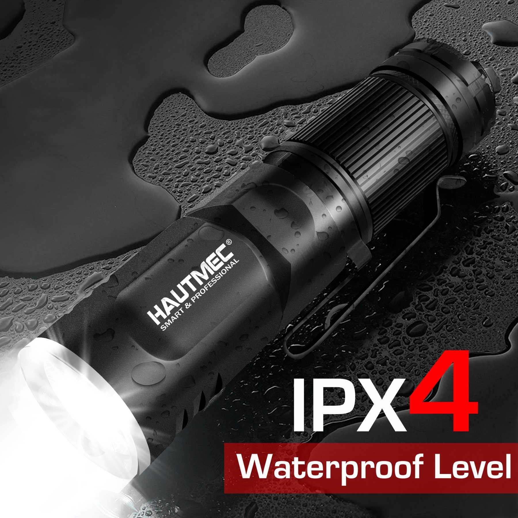 Hautmec Rechargeable Led Flashlights 500 High Lumens Super Bright Magnetic Flashlight Waterproof Mini Flashlight 3 Modes Handheld Small Swivel Flashlights Powerful For Camping, Outdoor, Hiking