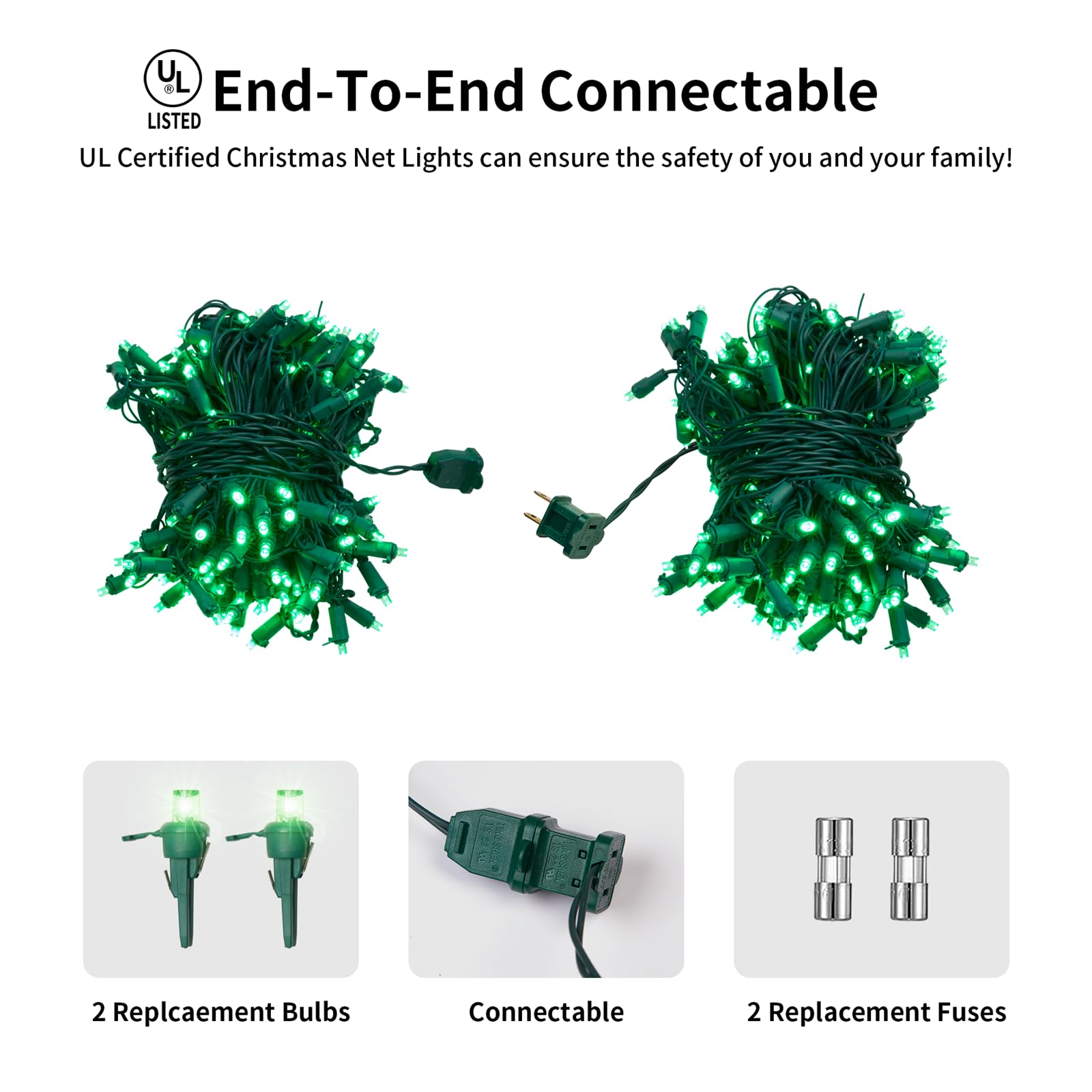Dirnun LED Christmas Net Lights 160LED Waterproof 5ftx7ft Green Fairy Mesh for Outdoor Indoor Decorations