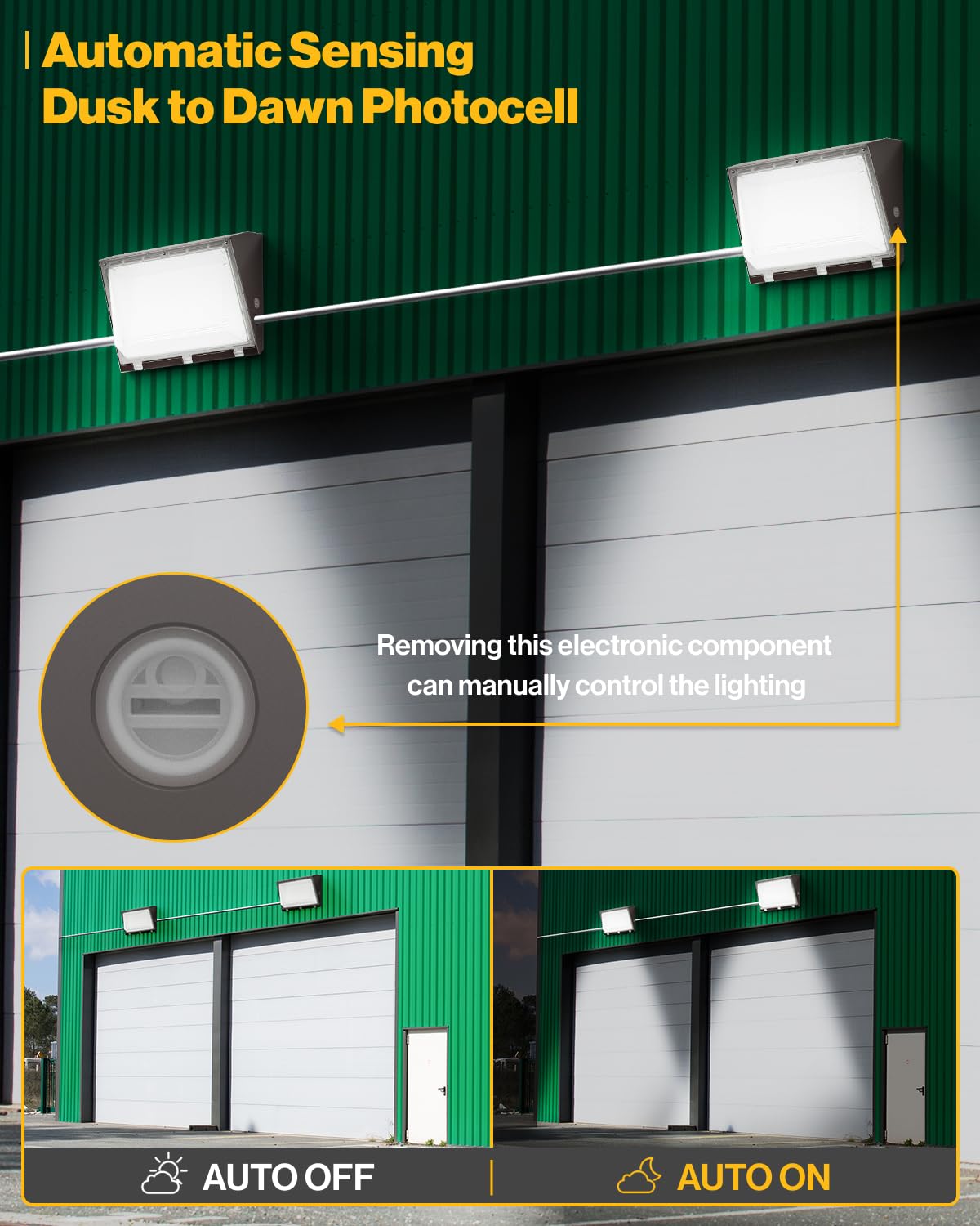 Sunco 6 Pack 120W Led Wall Pack Outdoor Dusk To Dawn Photocell Sensor Industrial Dimmable Waterproof Commercial Grade Security W