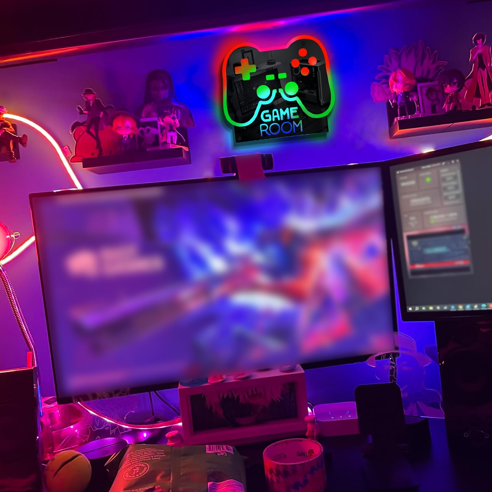 ineonlife LED Game Room Controller Neon Sign - Mirrored Color, 12.6 x 14.17 inches, USB Powered, Perfect for Teen Bedroom Decor