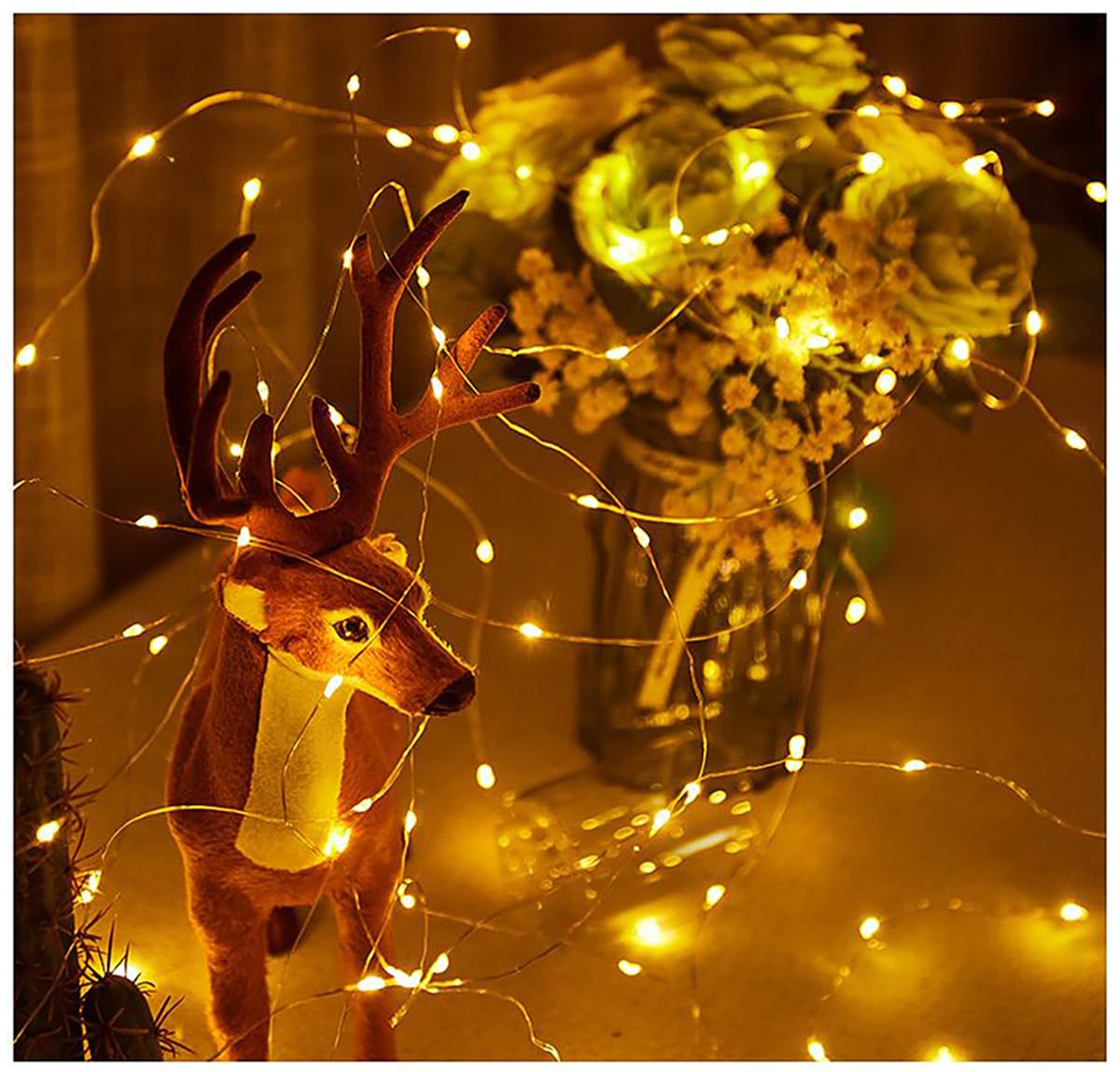 Sokelinn-Six 2M 20 Leds Fairy String Lights, Usb Powered String Light For Desk Office Christmas Tree Party Decoration (Warm, 12)