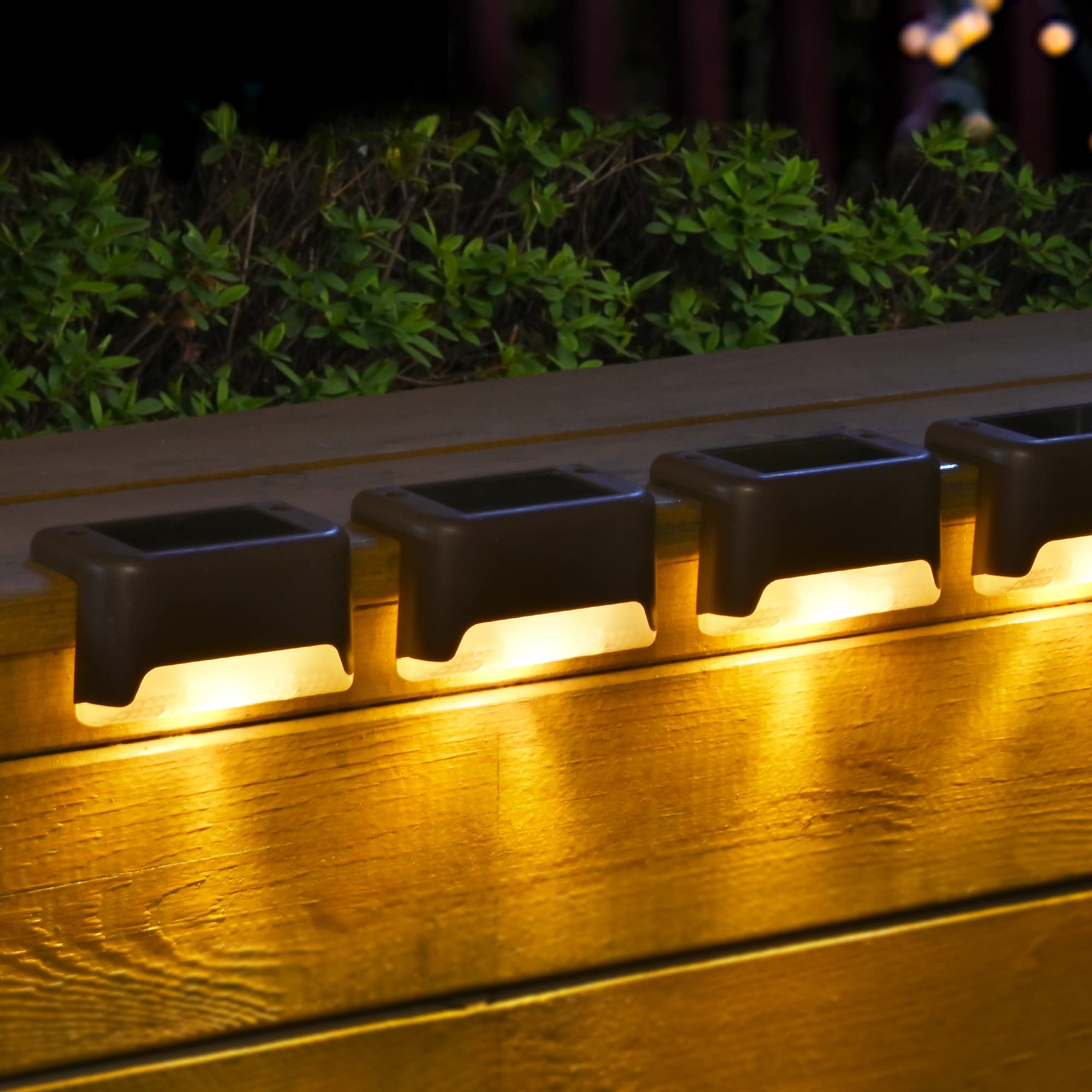 SOLPEX Solar Deck Lights 12 Pack, Waterproof LED Brown Lights for Outdoor Stairs, Yard, Patio, Model 8614