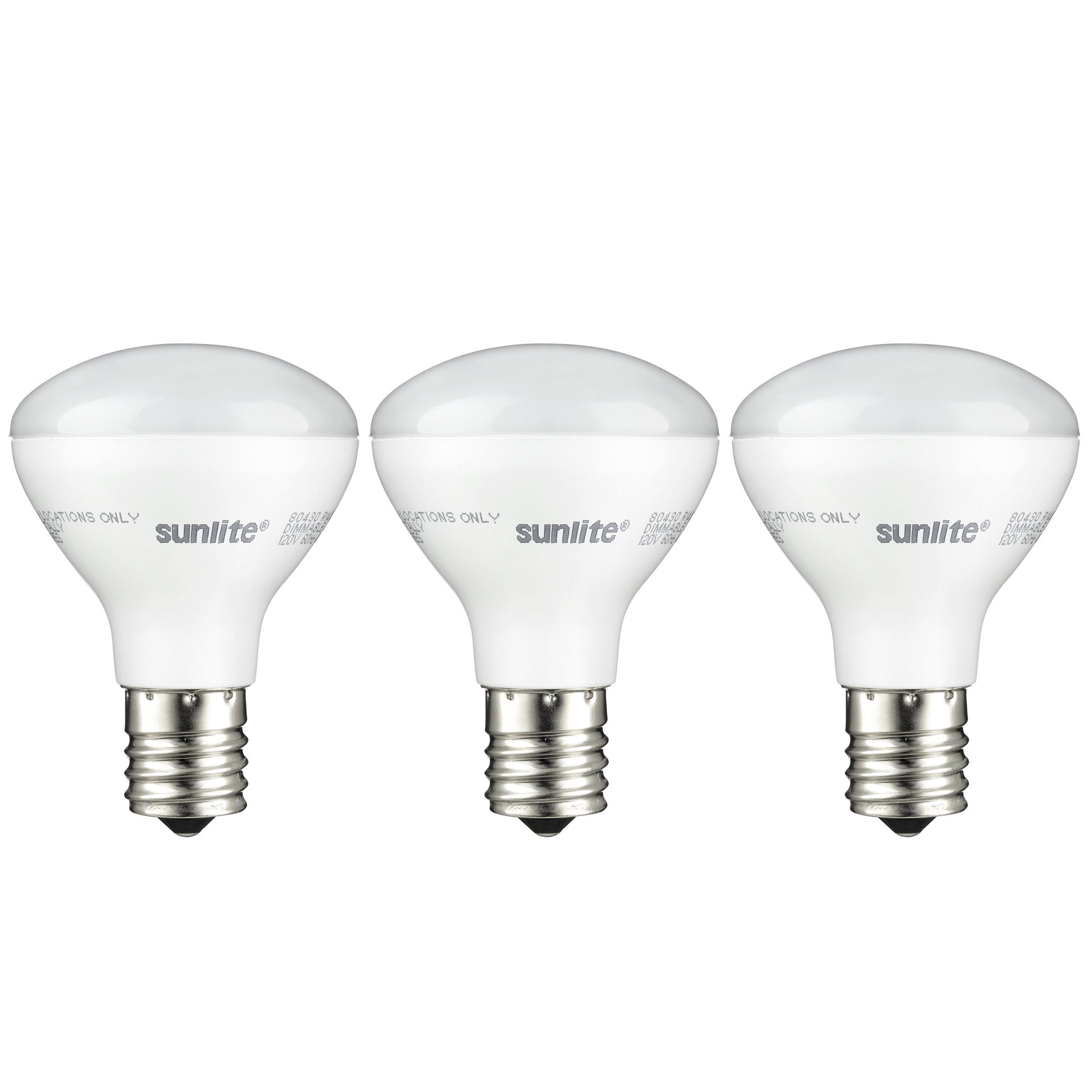 Sunlite LED R14 Mini Flood Light Bulbs, 4 Watts (25W Equivalent), 280 Lumens, Intermediate (E17) Base, Dimmable, ETL Listed, 270
