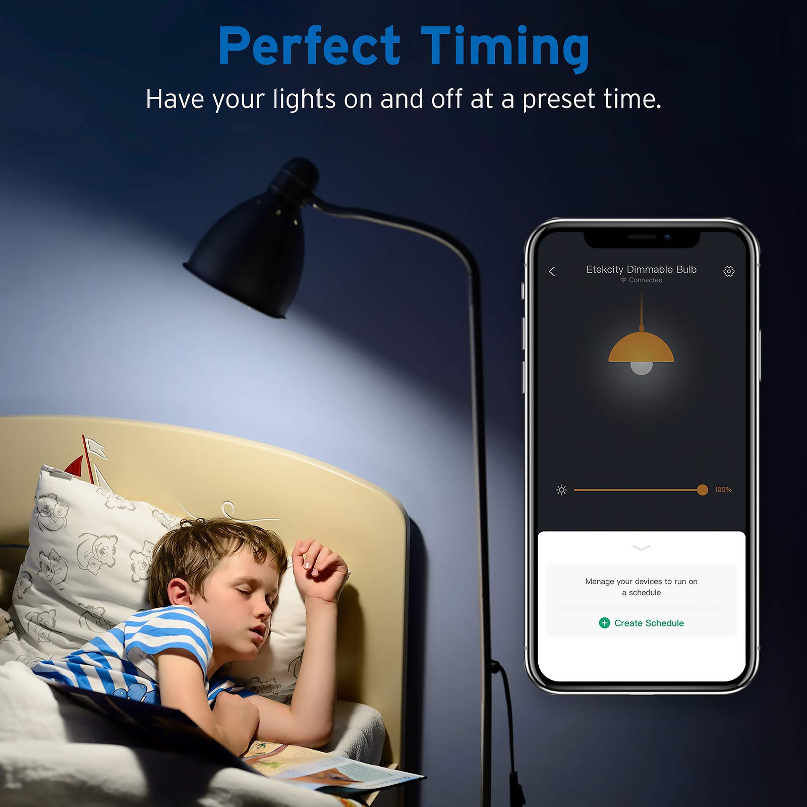 Etekcity ESL100 Smart Light Bulb, 9W (60W Equivalent), 806LM, 2700K, No Hub Required, 4 Pack