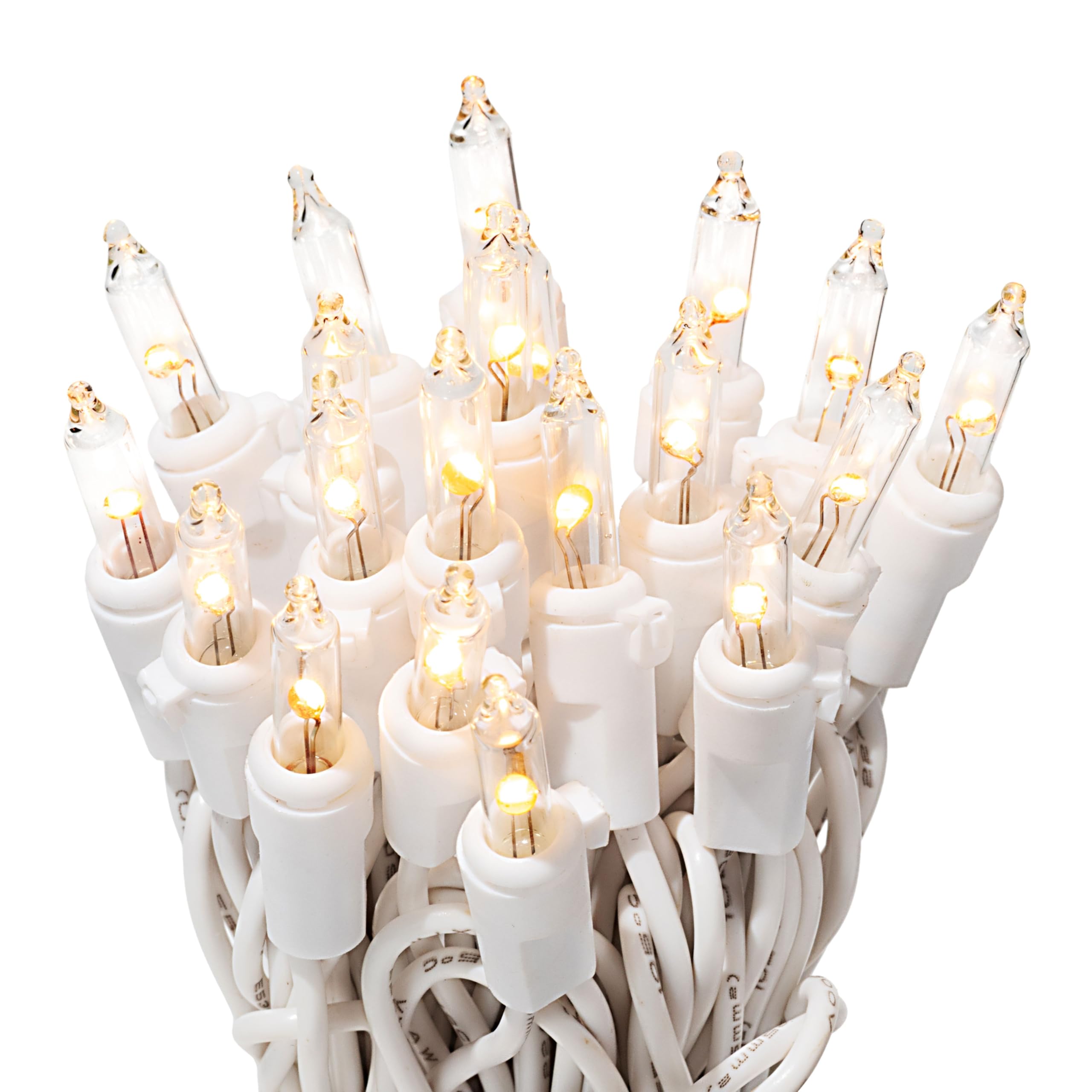 612 Vermont 20 LED Clear Christmas Lights on White Wire Cord, UL Approved, Indoor and Outdoor Use, 4.75 Foot of Lighted Length, 