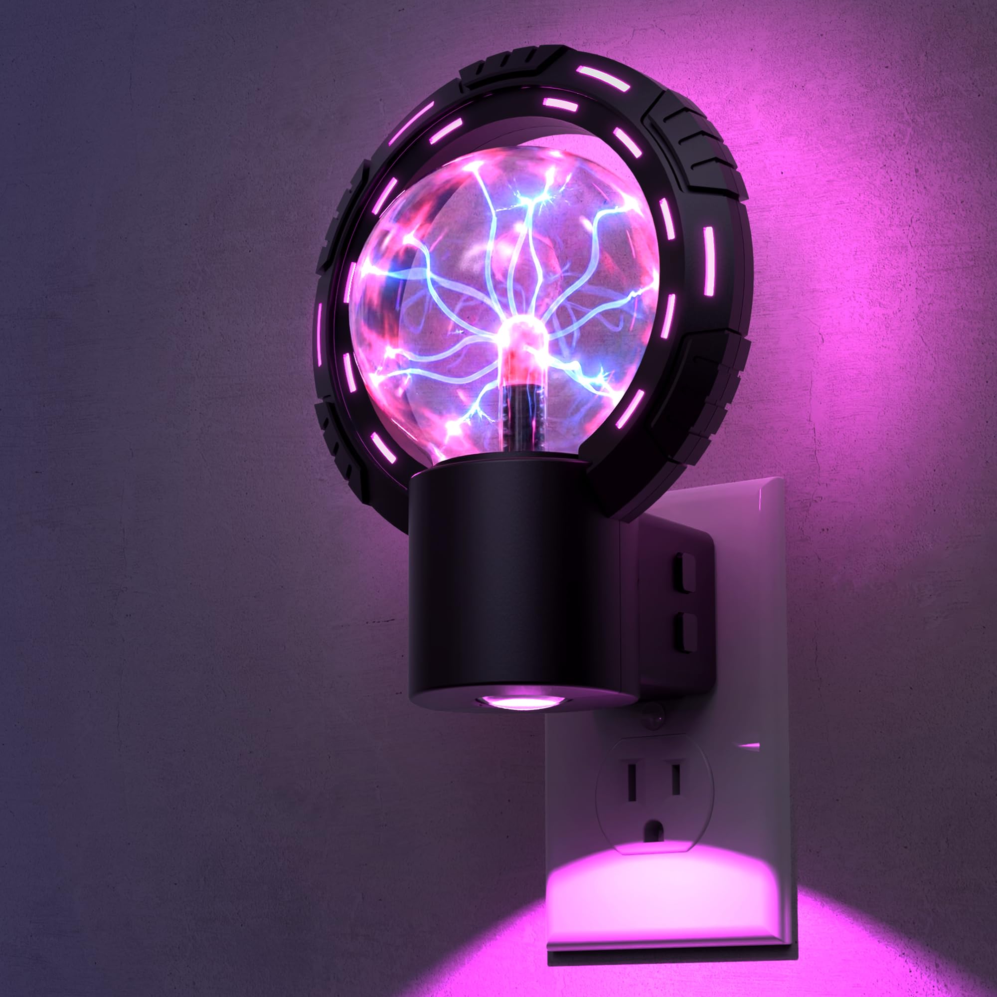 L LOHAS LED Plug-in Night Light for Kids, Color Changing Globe Plasma Lamp, Tesla Coil Bulb Static Electricity in a Vacuum Press