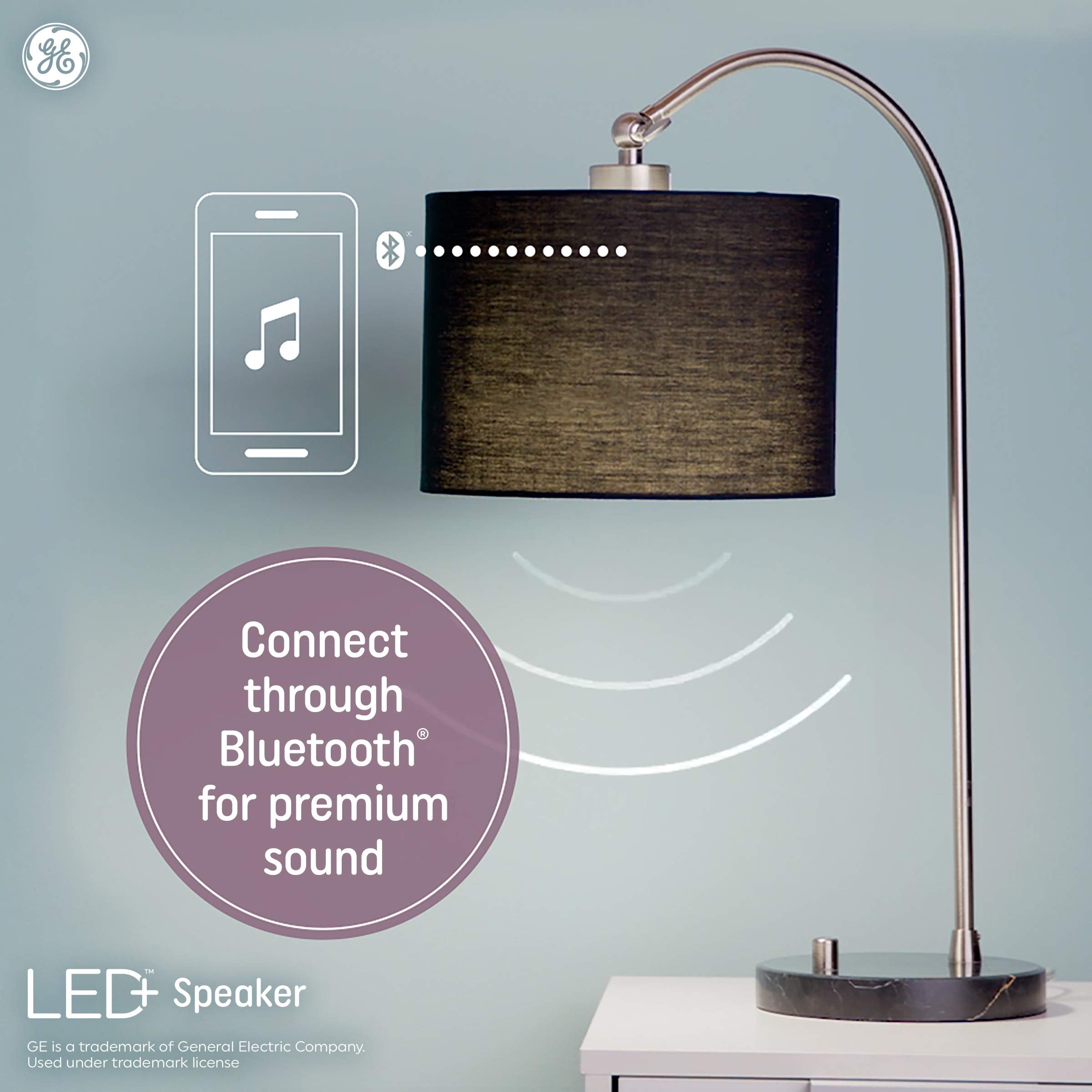 Ge Led+ Speaker Indoor Floodlight Bulb, Soft White, Bluetooth Speaker, No App Or Wi-Fi Required, Remote Included, Br30 Indoor Fl