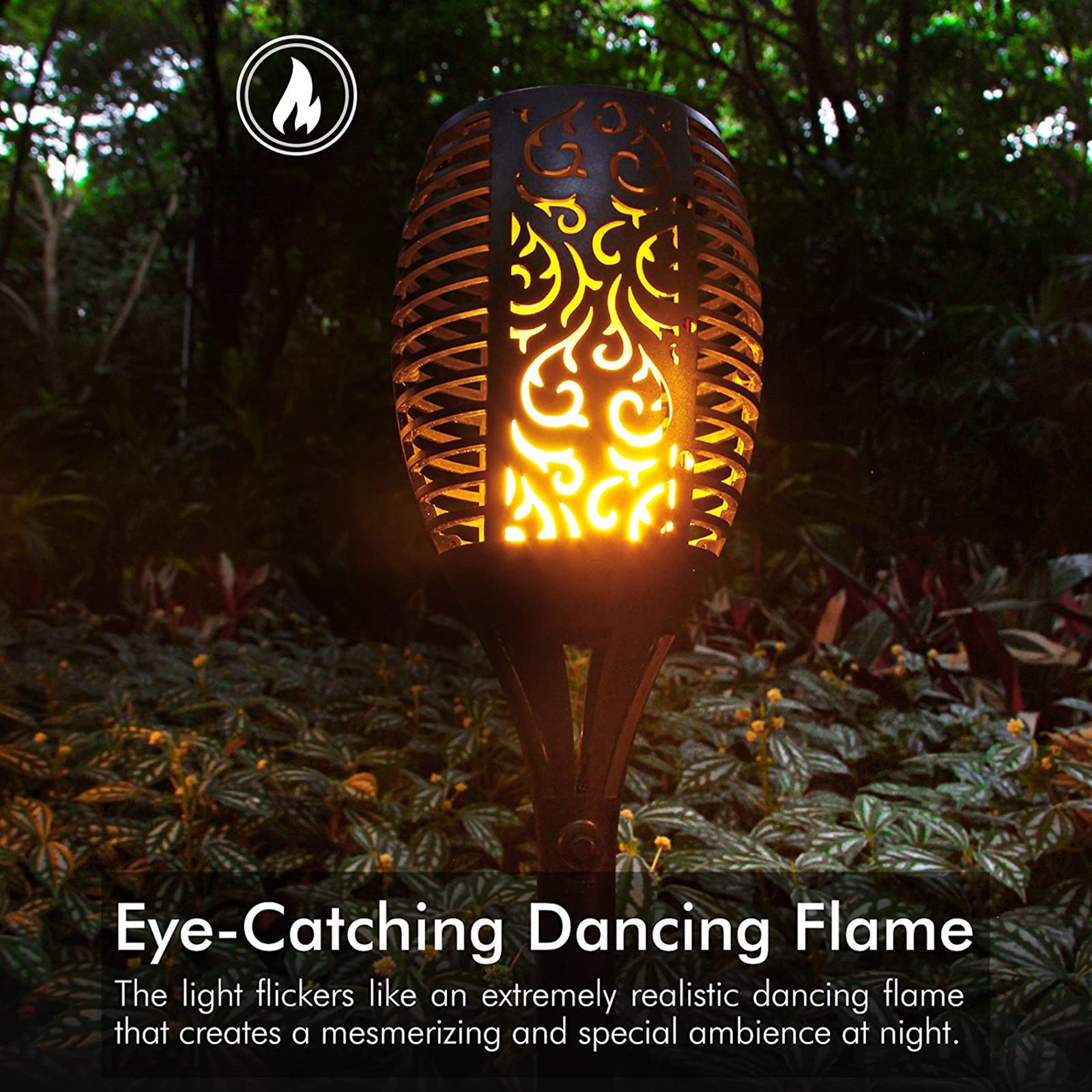 Solar Lights Outdoor (Super Large Size), 99 Led Solar Tiki Torches With Flickering Flame, Waterproof Solar Powered Lights Holiday Decorations Outside Garden Yard Pathway Decor