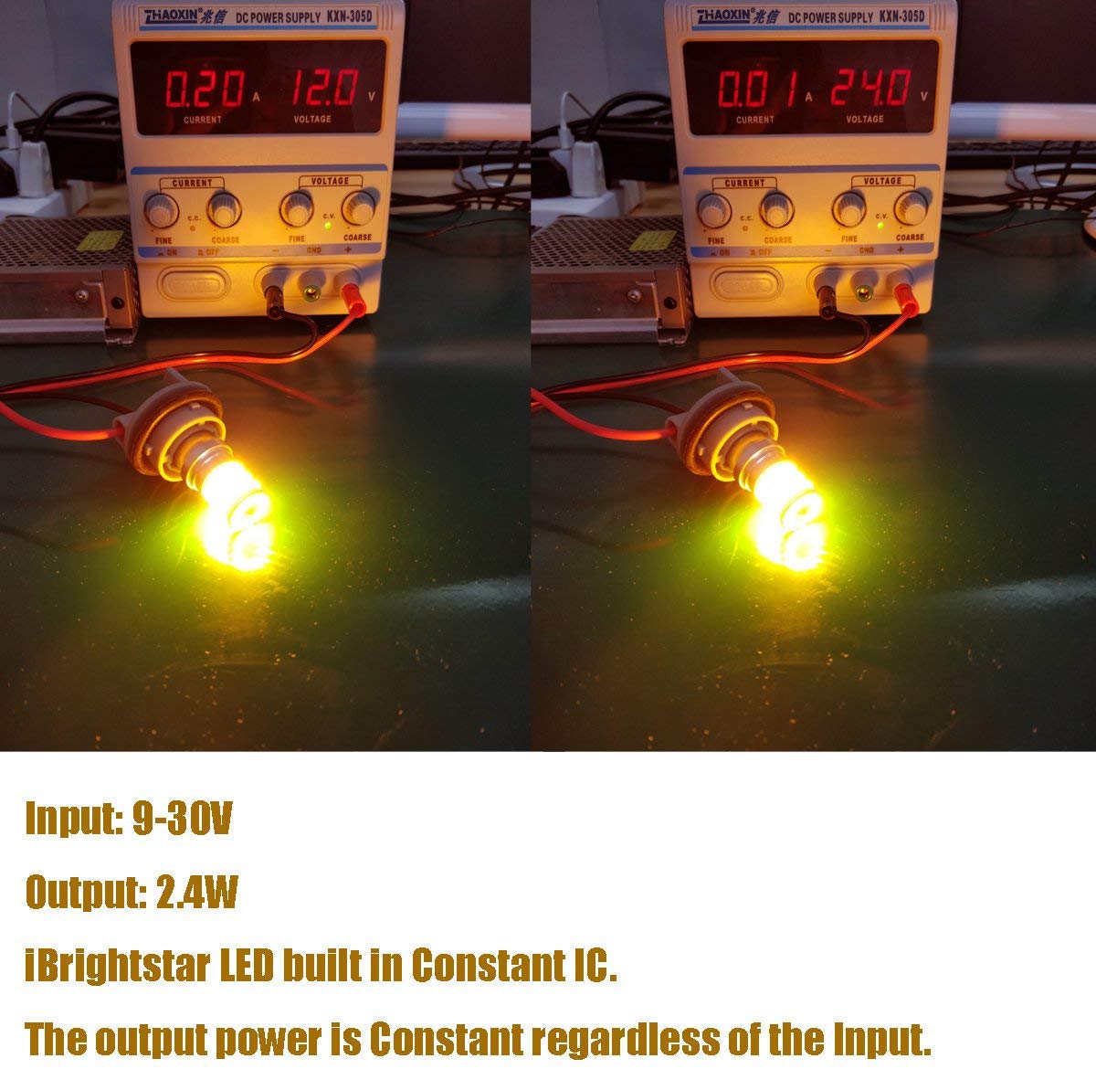 Ibrightstar Newest 9-30V Extremely Bright 1156 1141 1003 Ba15S Led Bulbs Replacement For Turn Signal Rv Lights, Amber Yellow