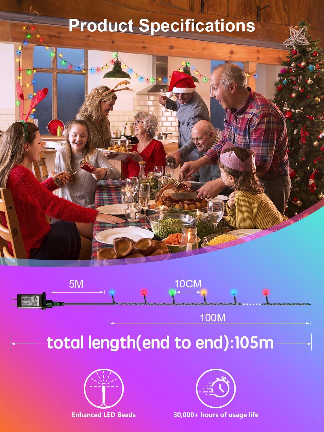 1000 Led String Lights Outdoor  328Ft Multicolor Christmas Lights For Outside With Remote  Timer Memory Function  8 Modes Waterproof Fairy Lights Plug In  For Xmas Tree Bedroom Patio Party