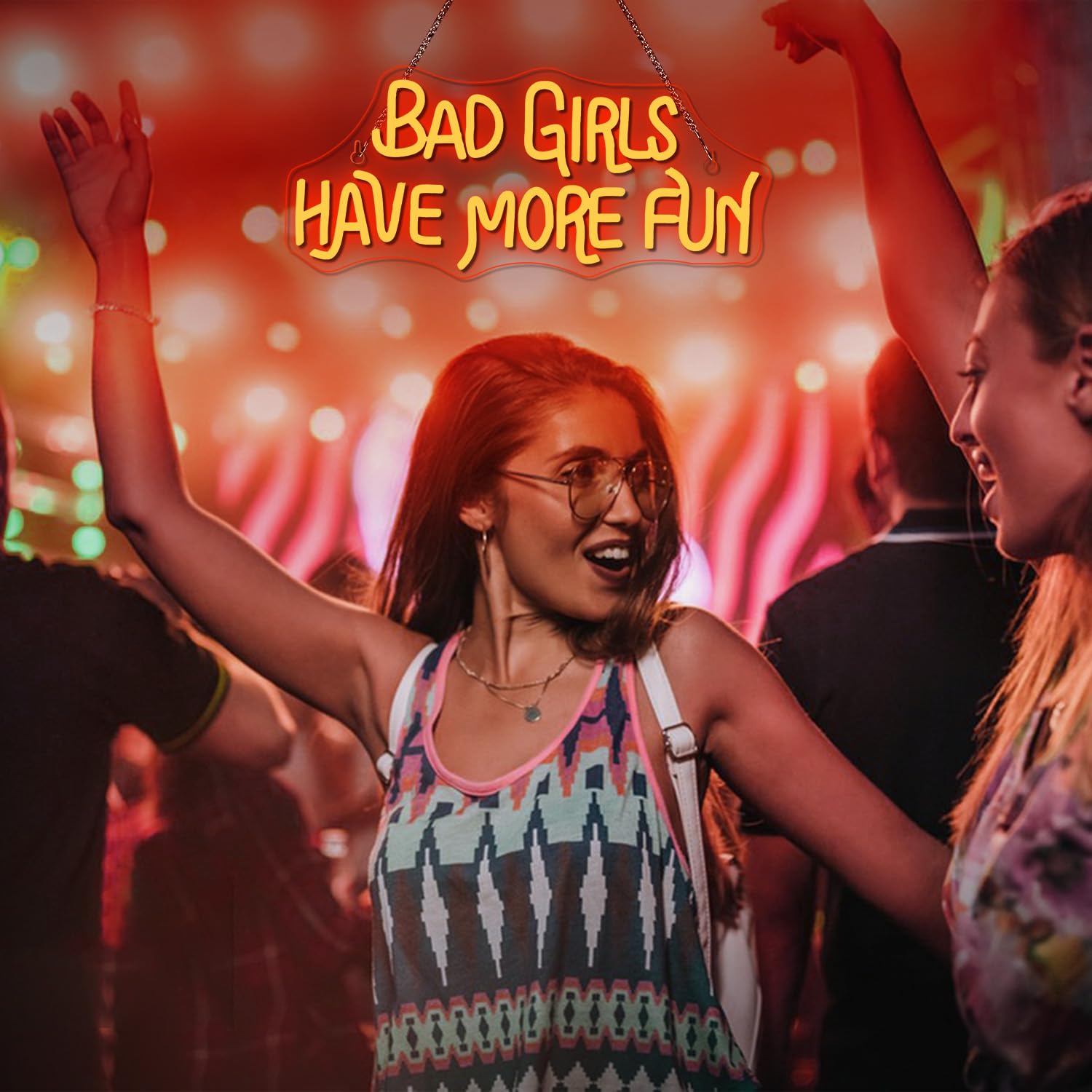 NOSUN Neon Sign - LED Light Up Wall Decor for Bar, Party, Club, Bedroom - Red Color