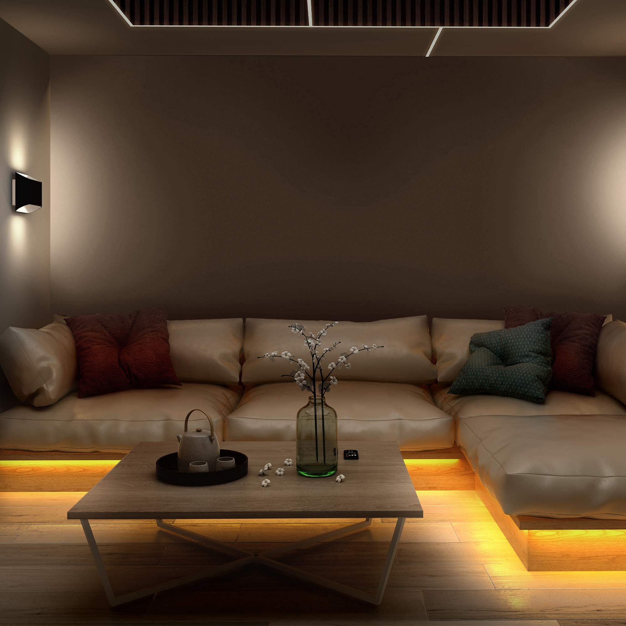 Monster LED Light Strip, 6.5 ft, Multi-Color & Multi-White, Customizable, Flexible, Remote Control - Home Decoration for Any Room