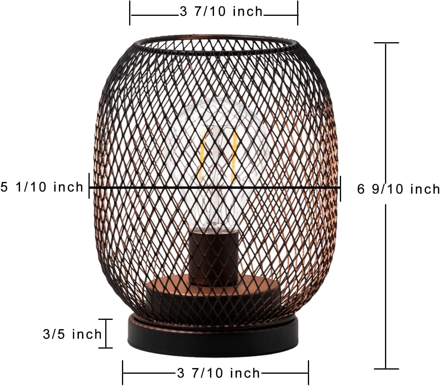 DECORKEY Battery Operated LED Table Lantern Set, Metal Cage, Oval Vintage, 2 Pack Egg Shape, Model DKTL-099