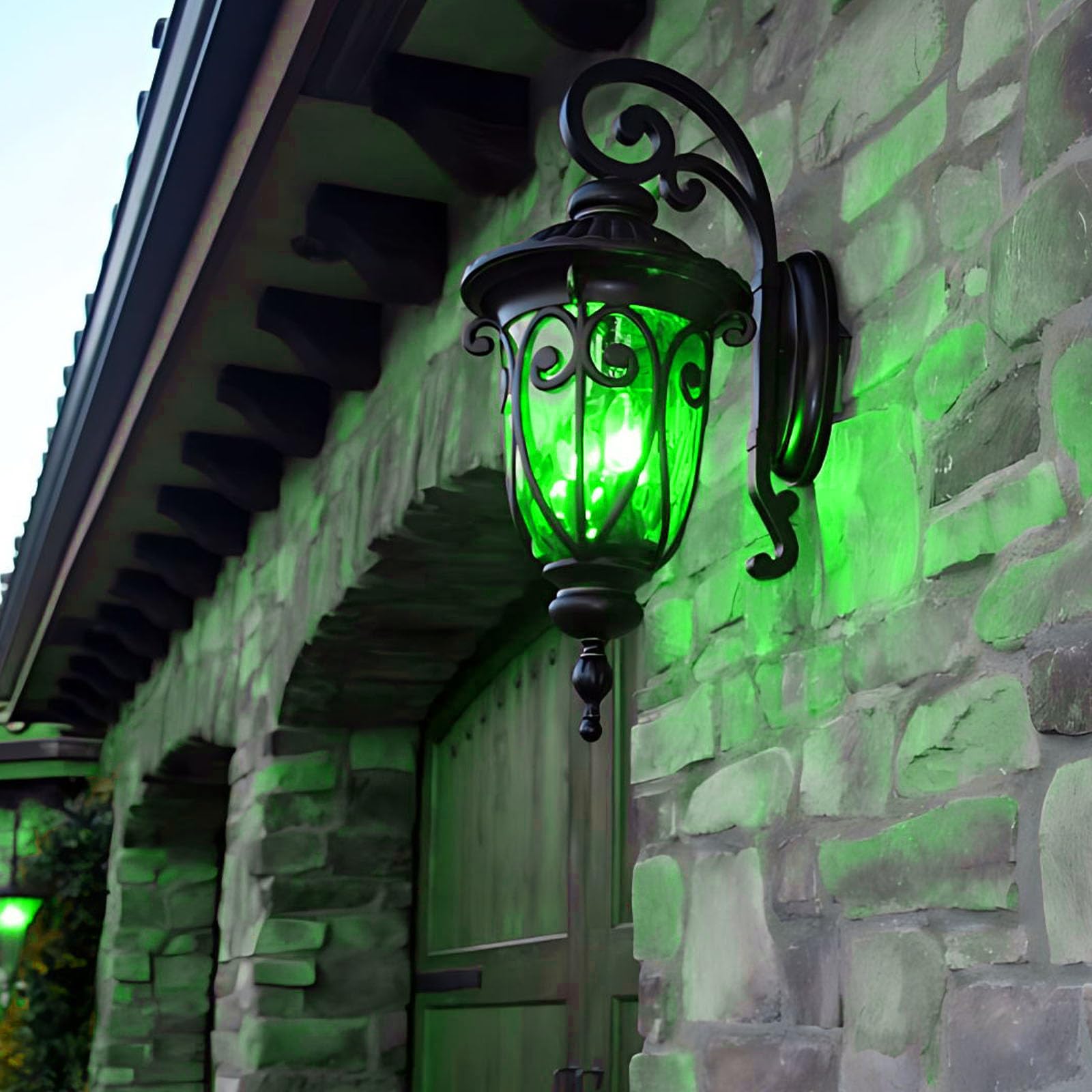 Hompavo ?Upgraded Led Flame Light Bulbs, 3 Modes Flickering Light Bulbs, E12 Chandelier Base Candle Fire Light Bulb For Halloween Christmas Party Porch Indoor & Outdoor Home Decoration, Green 6 Pack