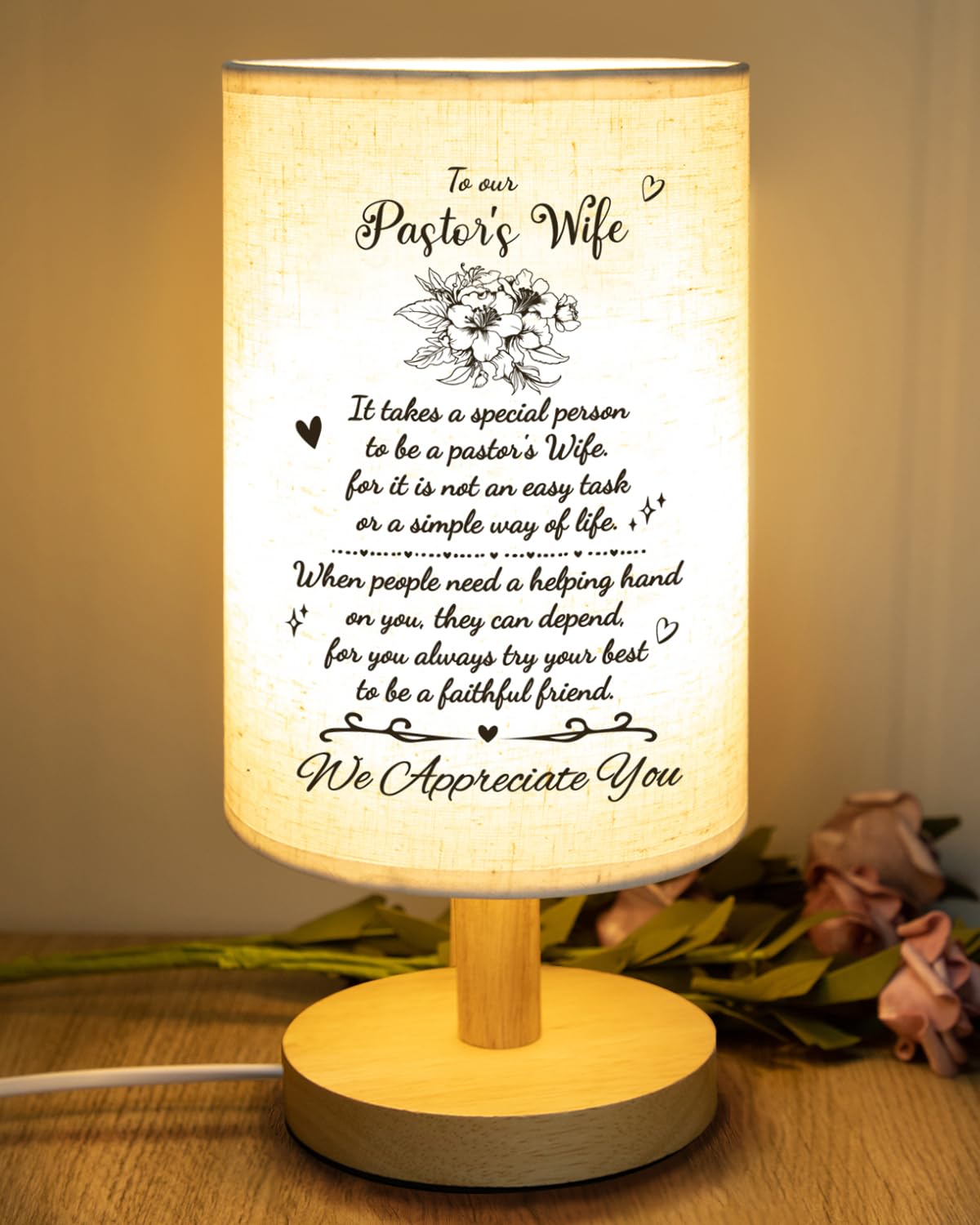 Souhoney Pastor S Wife Appreciation Gifts  Pastors Day Gifts For Pastor S Wife  Clergy Appreciation Gifts For Pastor Wife  Table Lamp With Appreciation Words