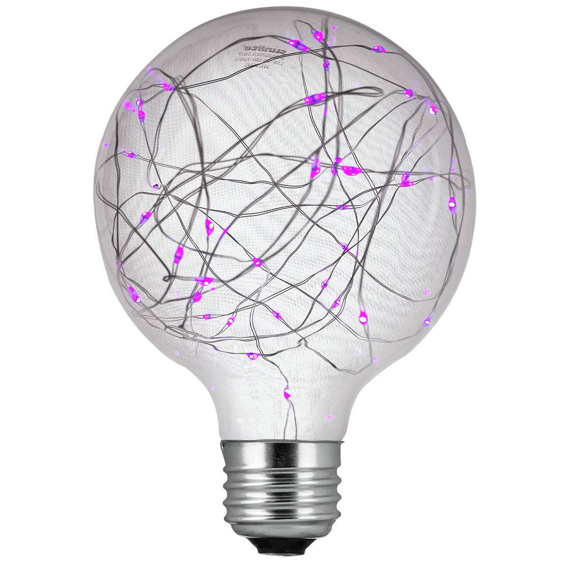Sunlite 81179 G30 Globe Bulb  LED Fairy-Lights Inside  1.5 Watts  Medium (E26) Base  Non Dimmable  Party Decoration  Holiday Lighting  String Light  Purple  1 Count