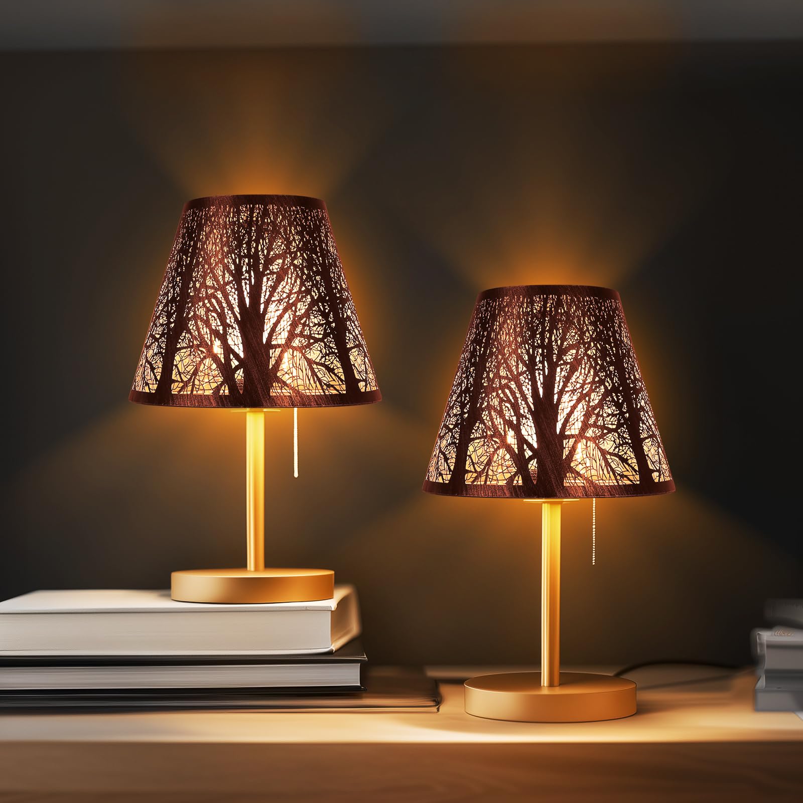 Small Metal Lampshade Forest Etching Forest Lamp Shade Pattern 6 Top 10 Bottom Height 7.5 Fits For Table Lamps And Floor Lamps Spider Fitter Out Black In Gold Alucset Lampshade