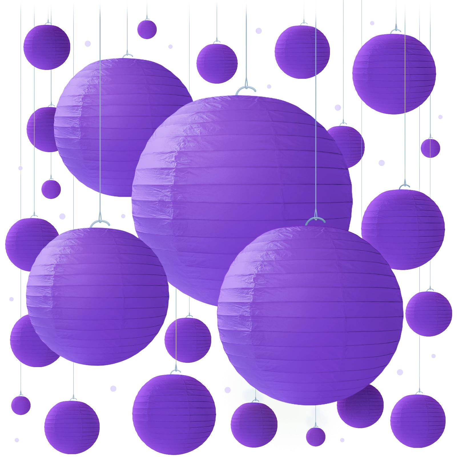 Purple Paper Lanterns - 25 Piece Set - Purple Party Decorations For Birthdays, Weddings And Special Occasions By Avoseta