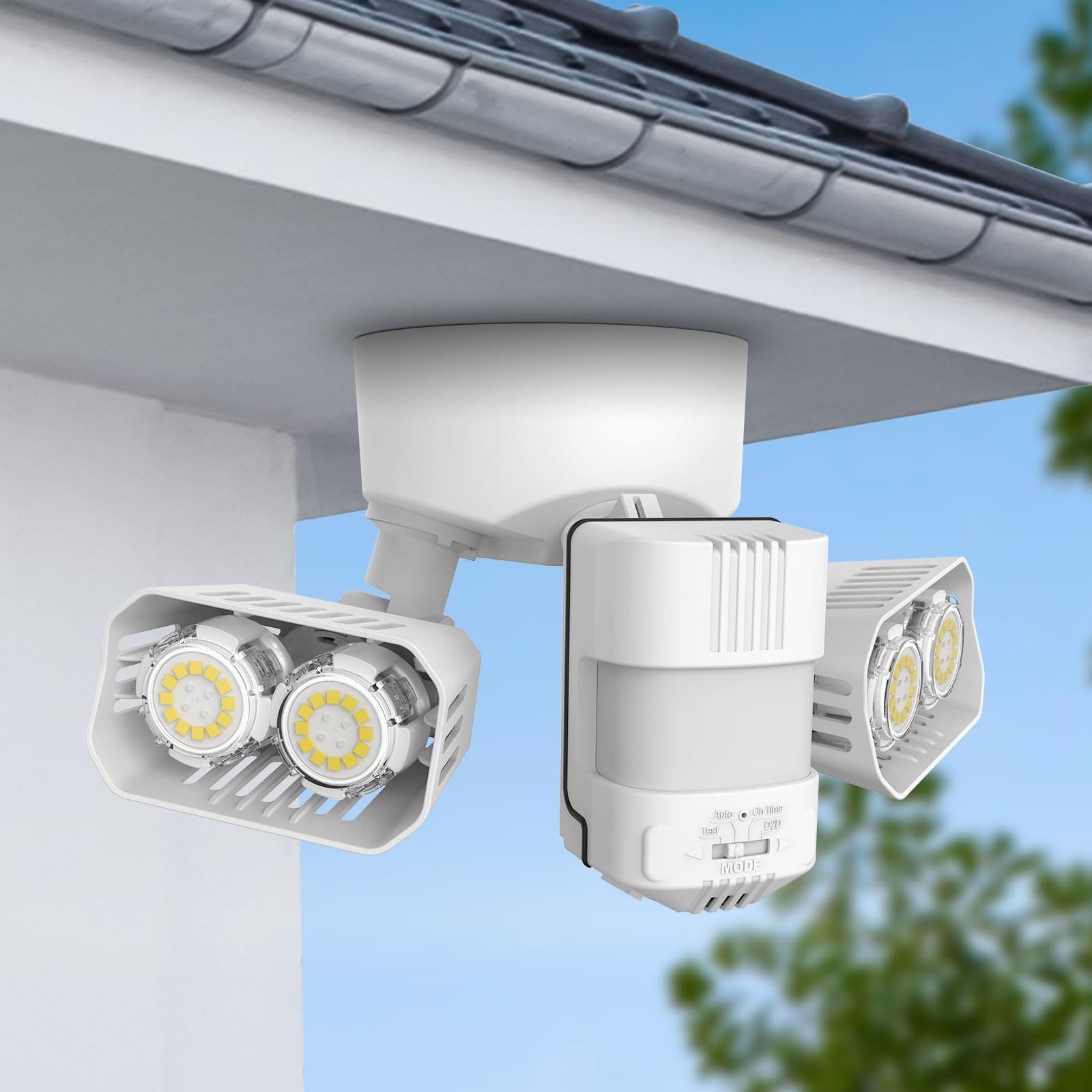 SANSI Motion Sensor Outdoor Flood Lights 28W 3500LM IP65 Waterproof White C2440-GW