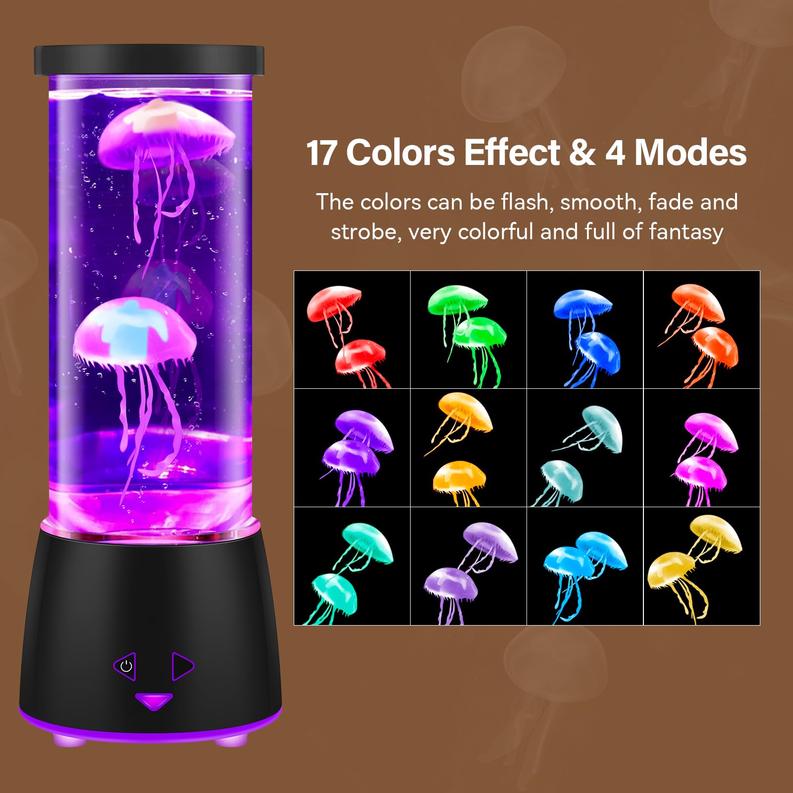Dalavalampa 17 Colors Changing Jellyfish Lamp With Remote - Jellyfish Tank Table Lamp, Led Night Light For Kids Adults, Aquarium