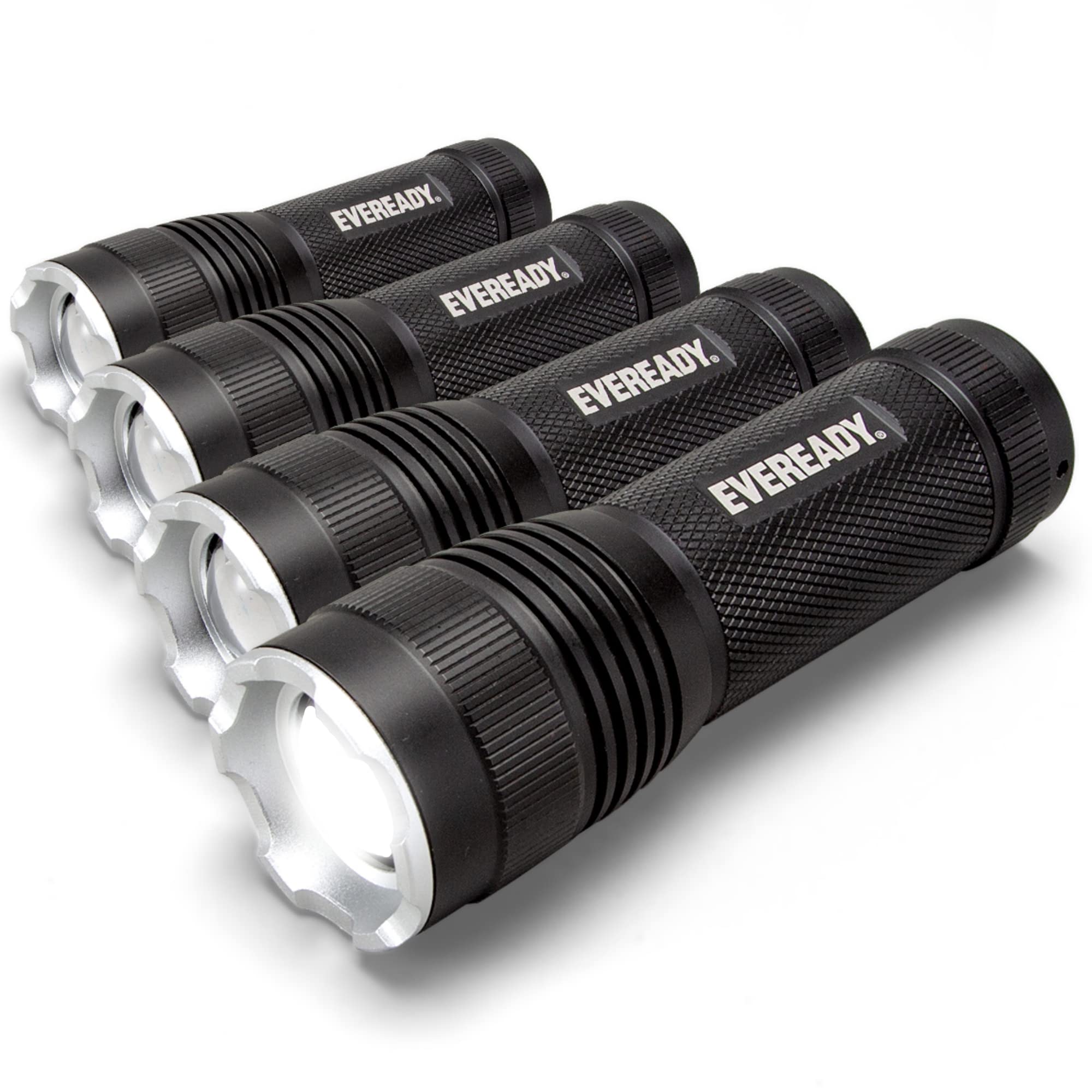 Eveready LED Flashlights (4-Pack) S300 PRO, IPX4 Water Resistant Tactical Flashlight, Bright EDC Torches for Camping, Outdoors, 