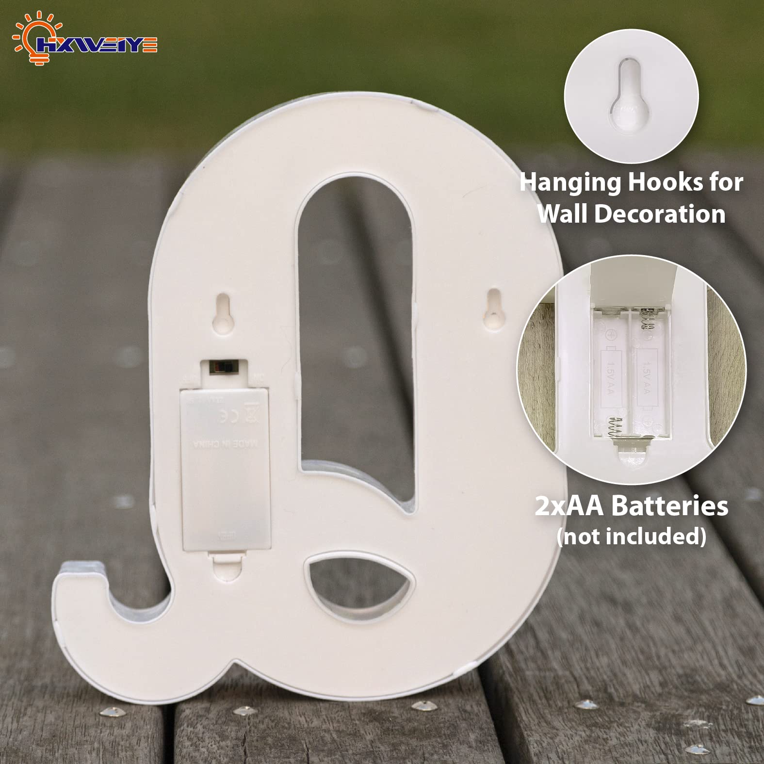 Hxweiye Led Marquee Letters Sign - Light Up Alphabet & Numbers 0-9, Warm White, Battery Powered, Perfect For Parties & Anniversaries