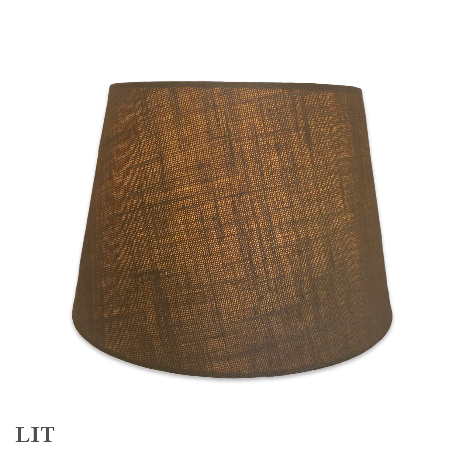 Royal Designs, Inc. Tapered Shallow Drum Shade, Fabric, HB-606-18BL, 13 x 18 x 12, Burlap