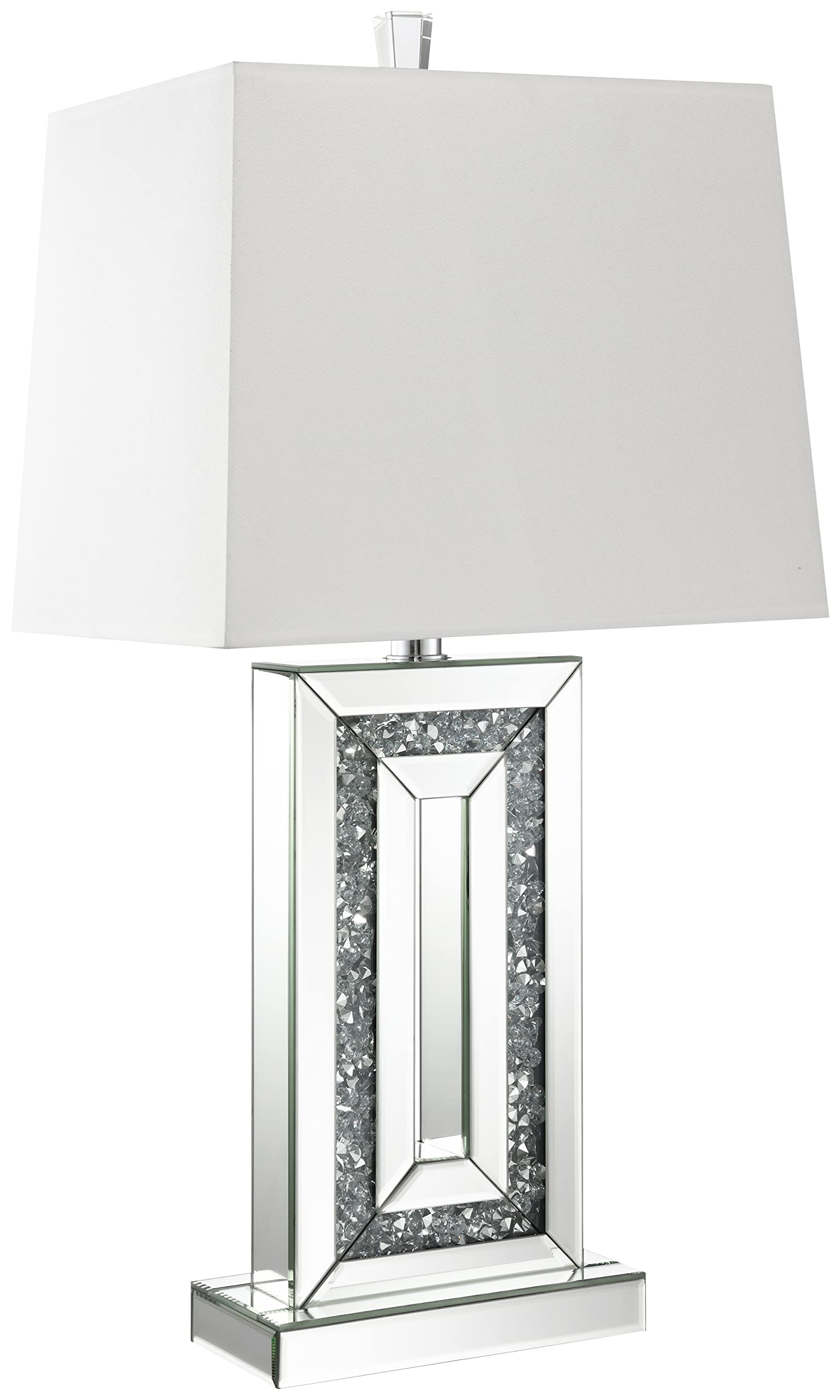 Coaster Home Furnishings Ayelet Table Lamp With Square Shade White And Mirror