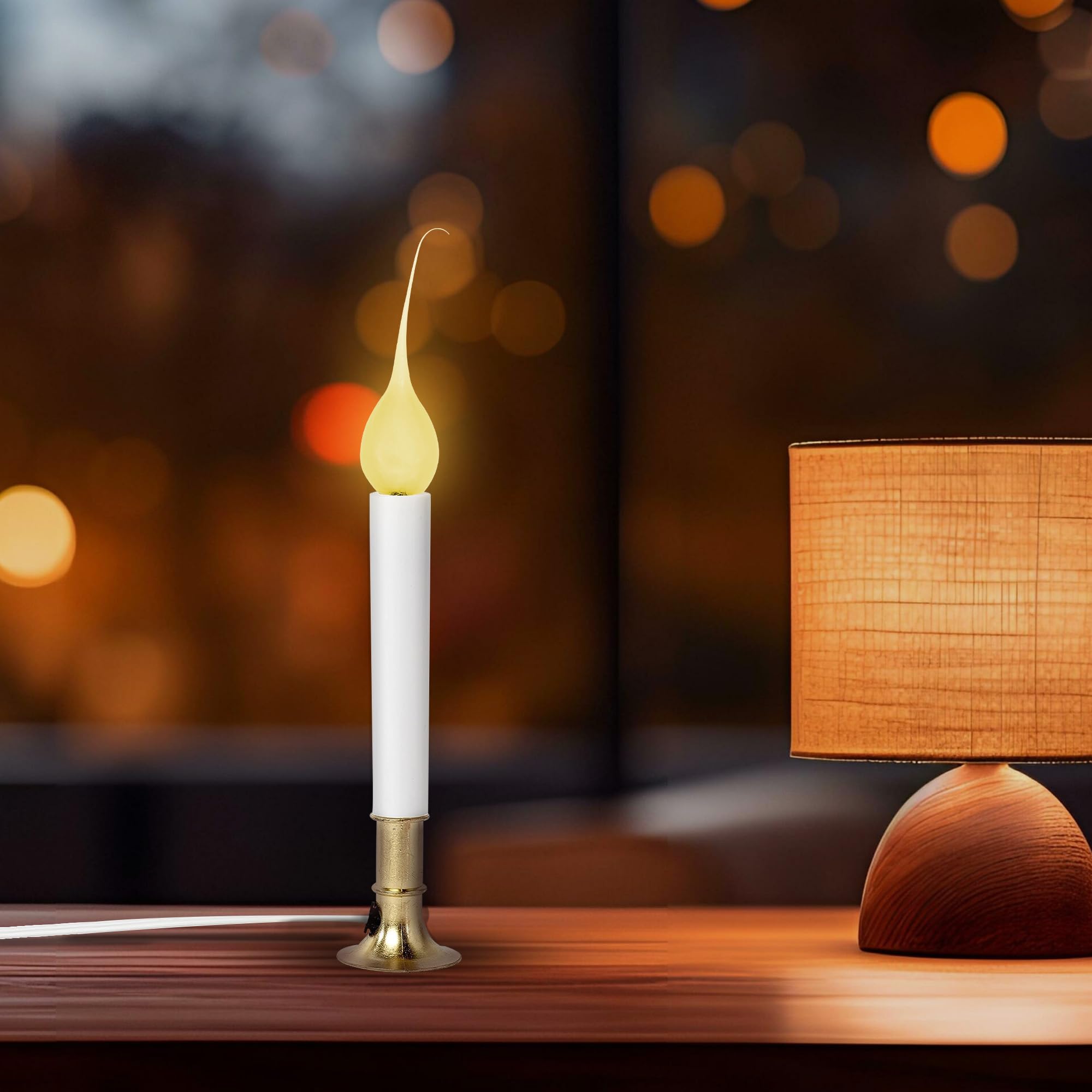 Creative Hobbies Country Style Silicone Dipped Candle Light Bulbs (Pkg Of 10 Bulbs) ~ 5 Watt Pearlized Silicone, Gold Glow