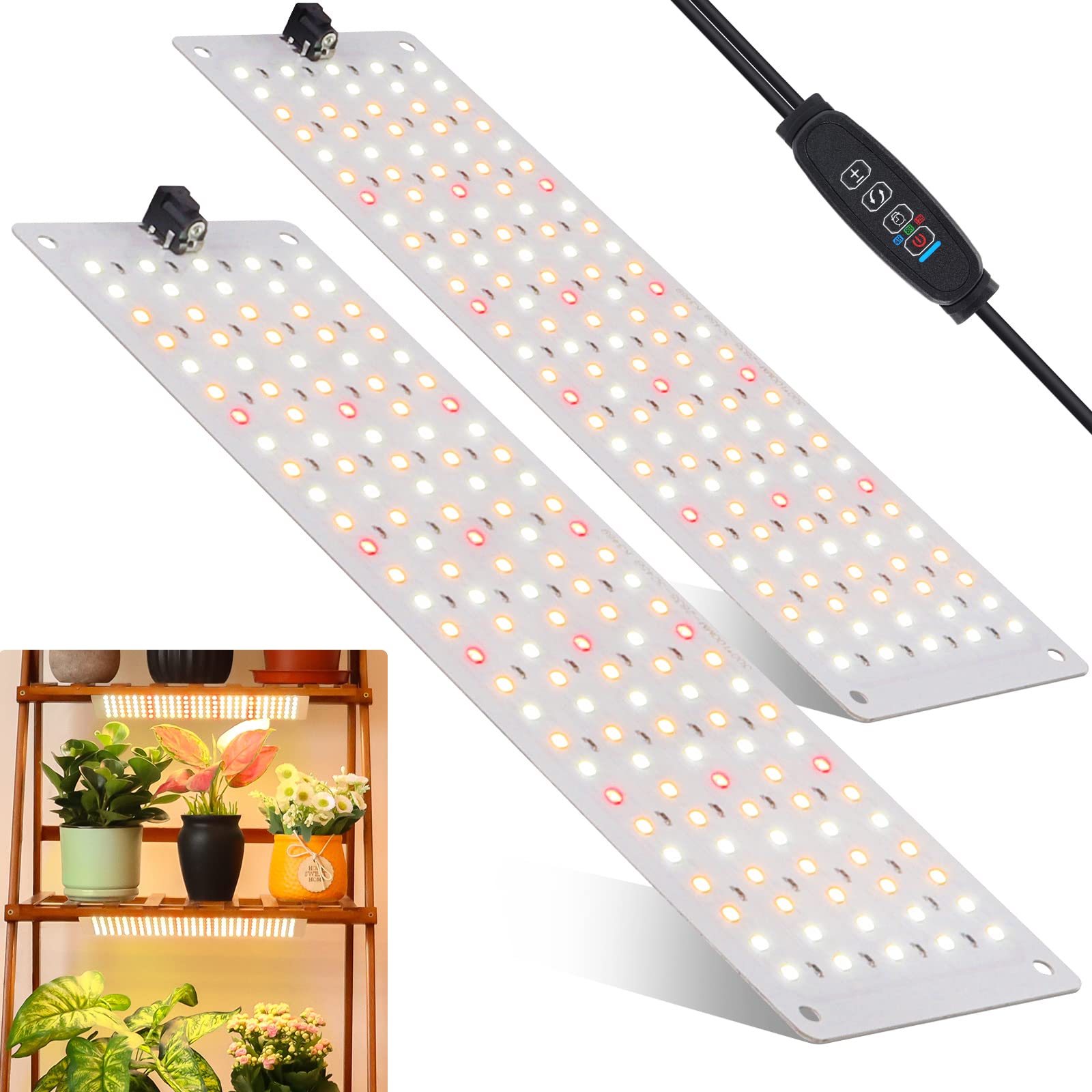 Lbw Plant Grow Light, Full Spectrum Grow Light For Indoor Plants, 270 Leds Growing Lamp With Auto On/Off Timer 4/8/12H, 3 Lighting Modes, 10 Dimmable Levels, Suitable For Plant Growth, 2 Pack