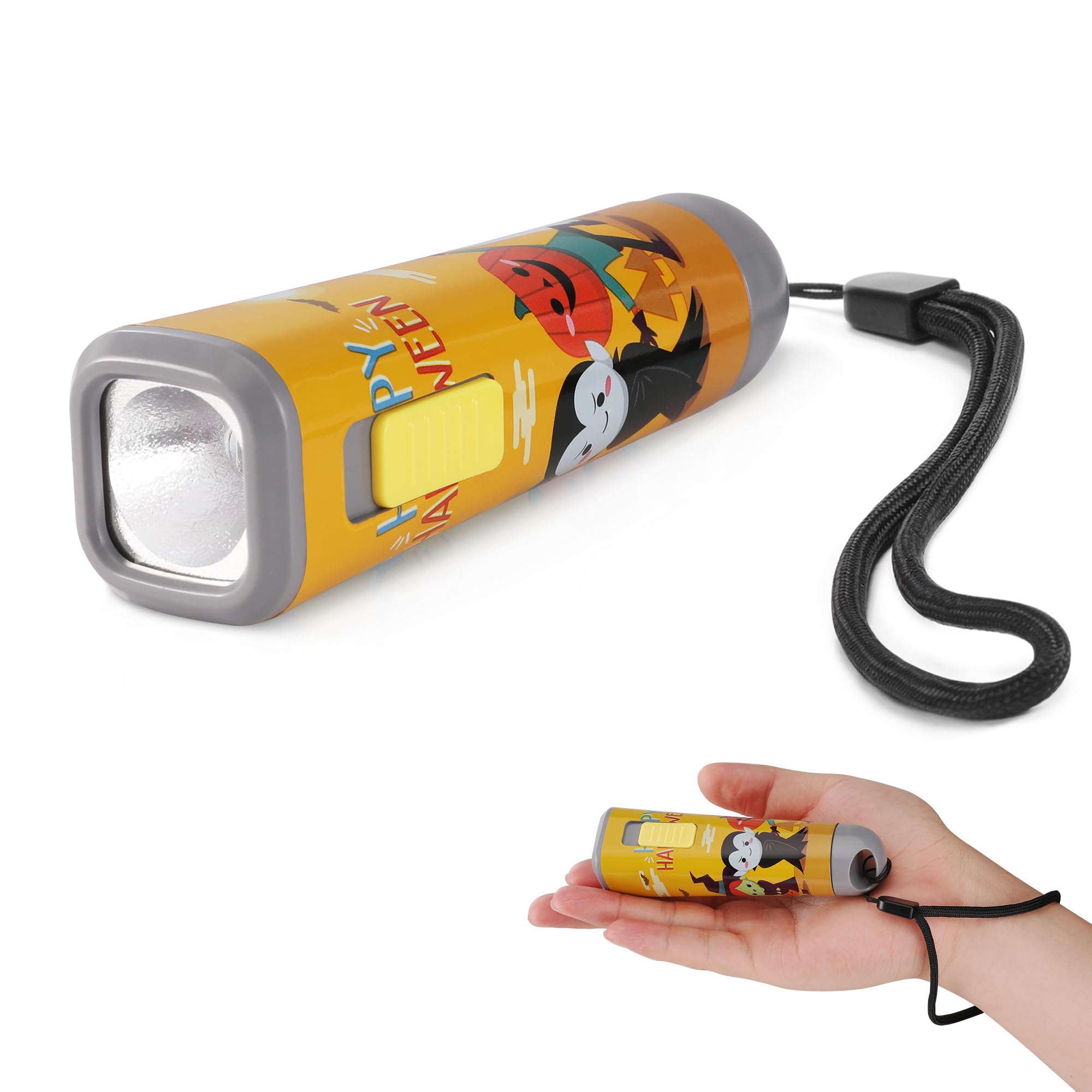 EverBrite LED Flashlight Torch - Handheld Orange Light with Lanyard, 3AAA Battery Included, Model E012066A