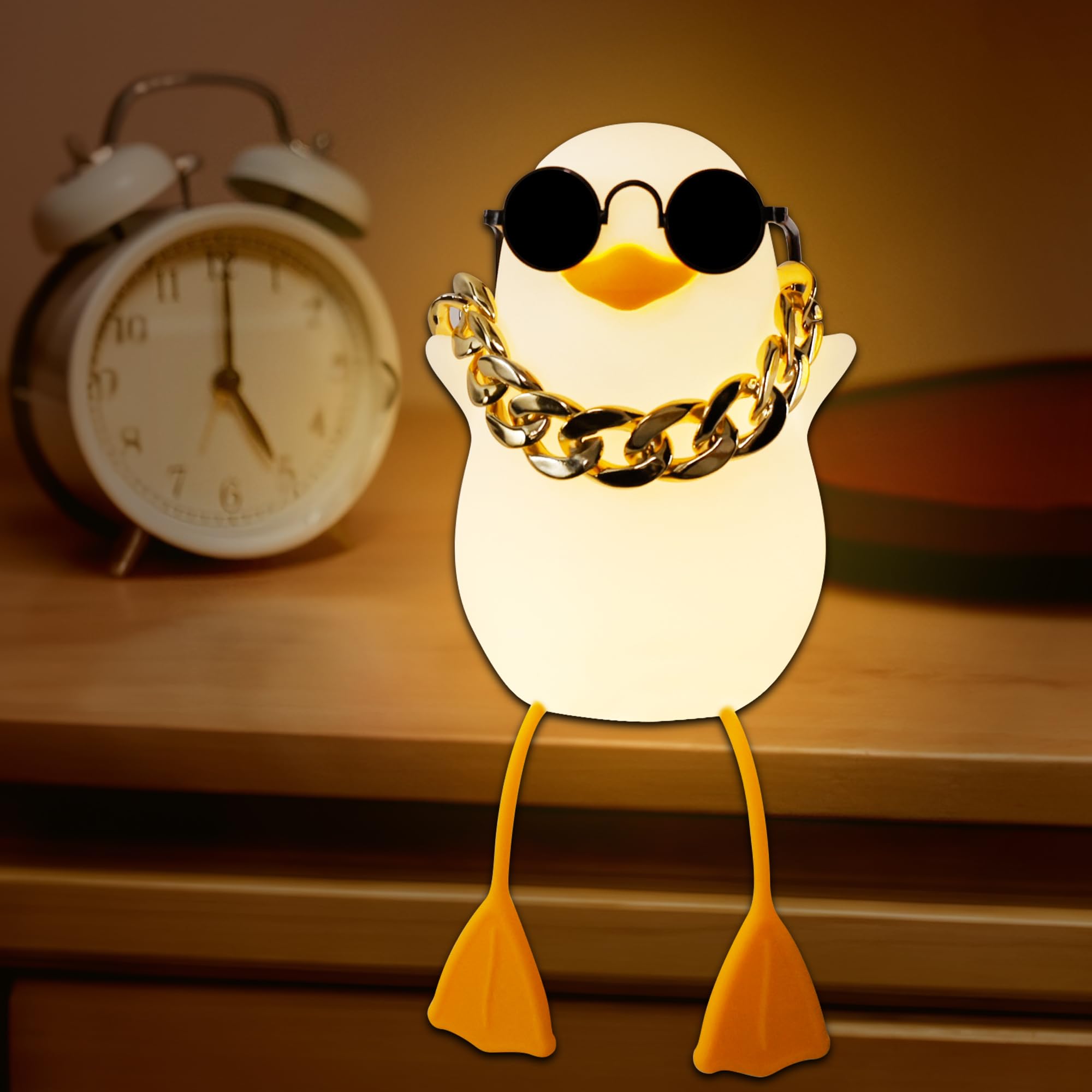 Anywin Duck Night Light for Kids, Cute Benson Ducks Gifts, Squishy Touch Silicone Animal Nursery Bedside Lamp Goose Gifts, Dimme
