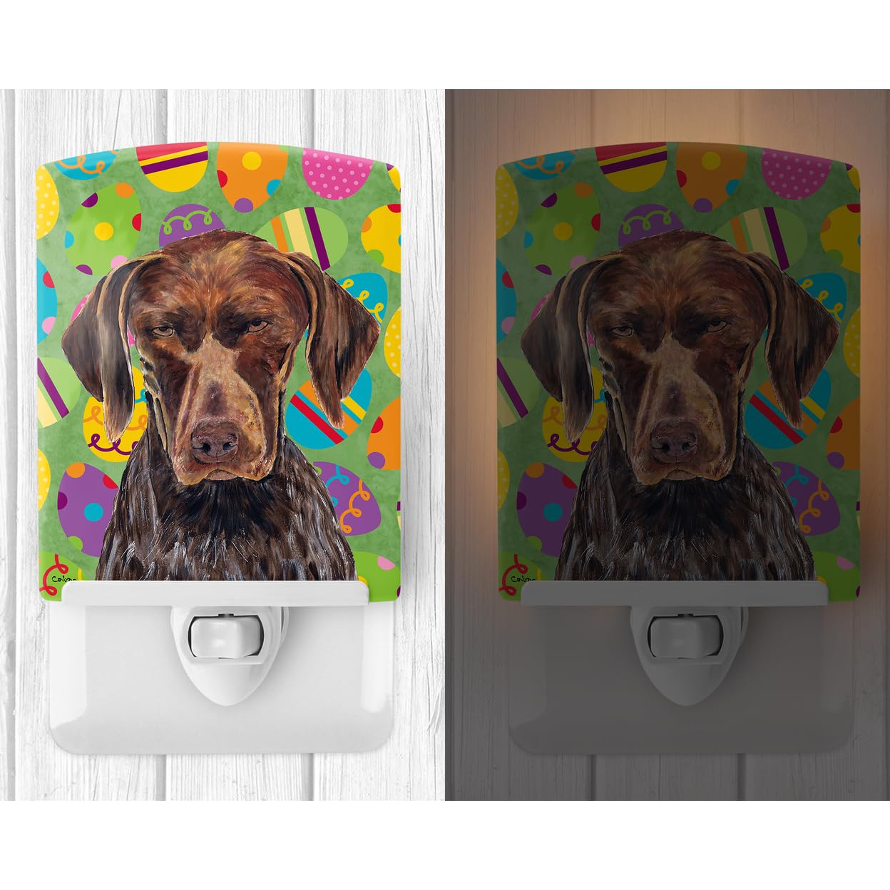 Carolines Treasures Ceramic Night Light, German Shorthaired Pointer, UL-Certified, 6x4x3in, Multicolor, Model SC9475CNL
