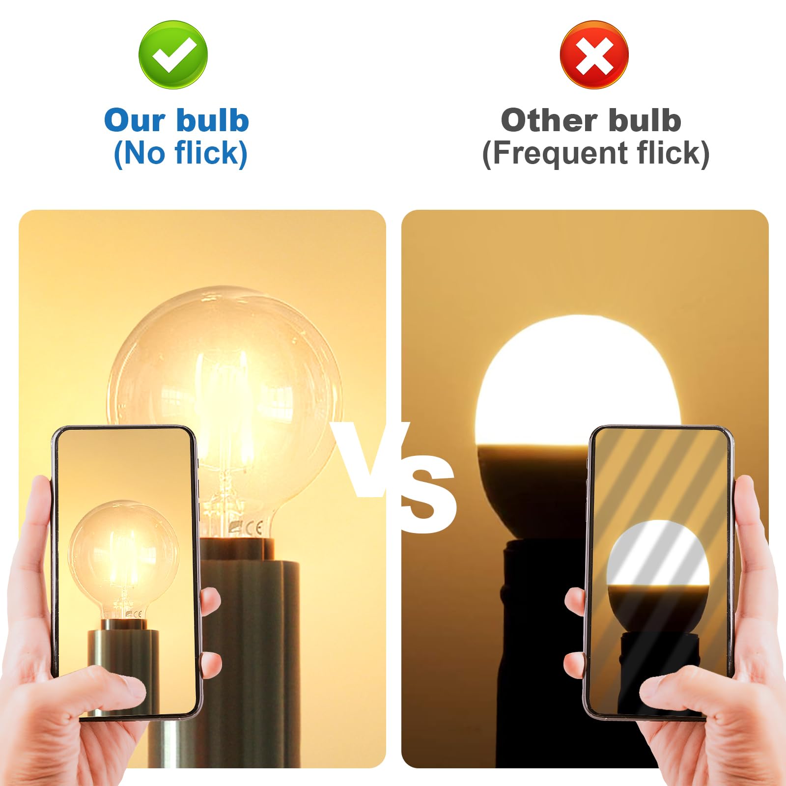 Langplus+ E12 Led Bulb Dimmable G16.5 6W Equal 60W 110V-130V Chandelier Light Bulbs Warm White 2700K Globe Light Bulbs For Ceili