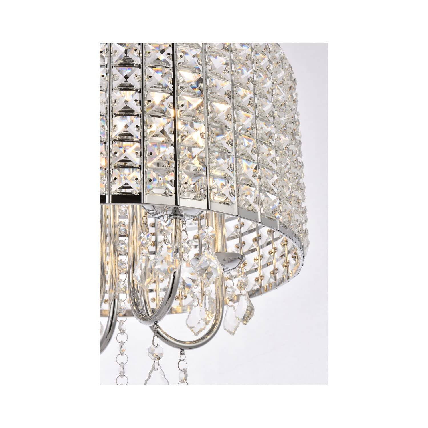 Living District Elise 4-Light Transitional Style Metal Flush Mount in Chrome