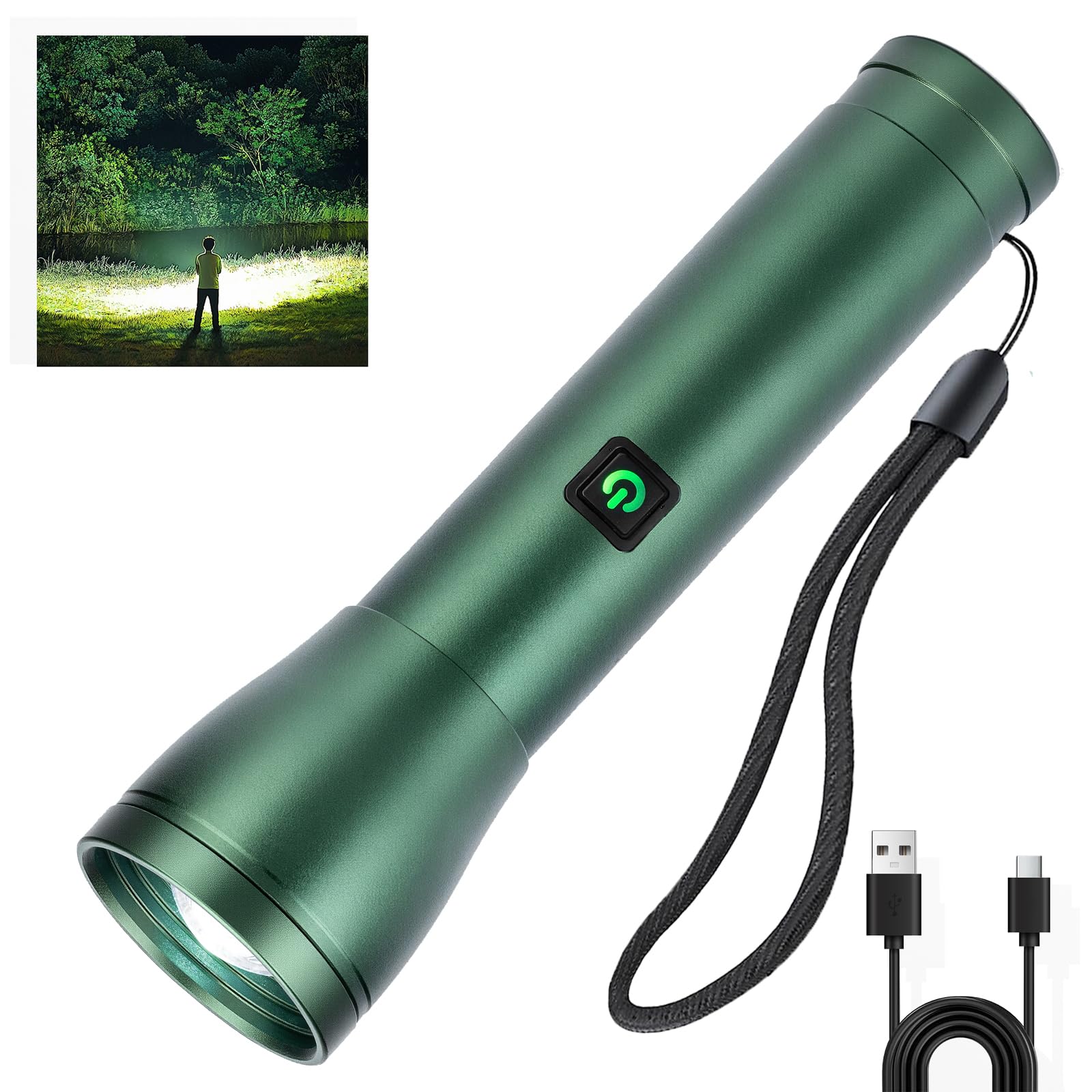Sogidon Flashlights High Lumens Rechargeable, 1,200,000 Lumens Super Bright Wider Beam LED Tactical Handheld Flash Light with 3 
