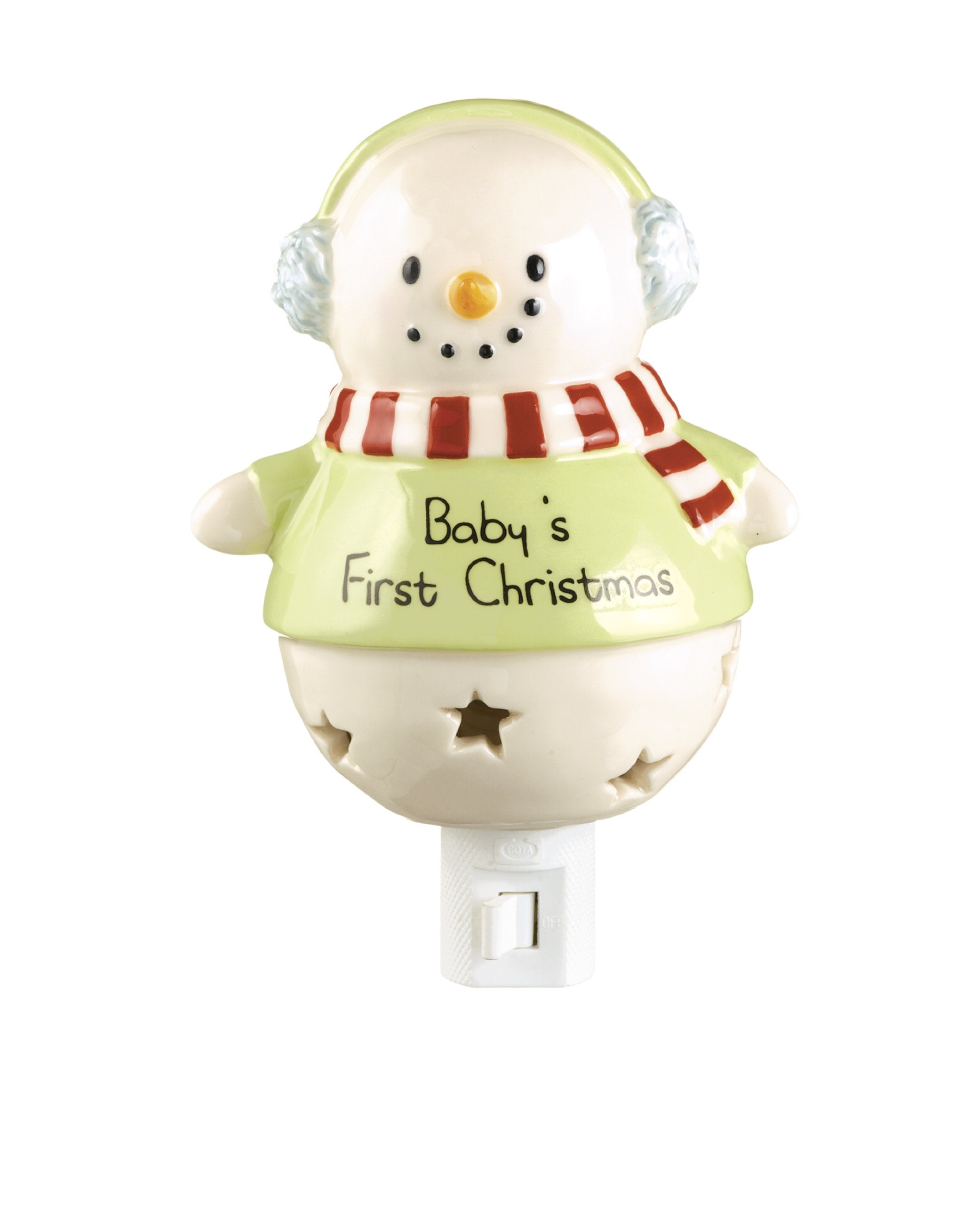 Grasslands Road Night Light - Babys 1st Christmas - Glass - Model 463100 - Burgundy, Red, Green, Light Green, Lime Green