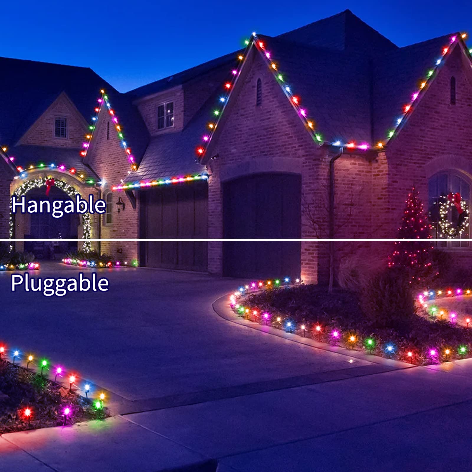 C9 Christmas String Lights Outdoor - 25.7 Feet 20 Led Christmas Pathway Lights With 20 Stakes Connectable Waterproof For Drivewa